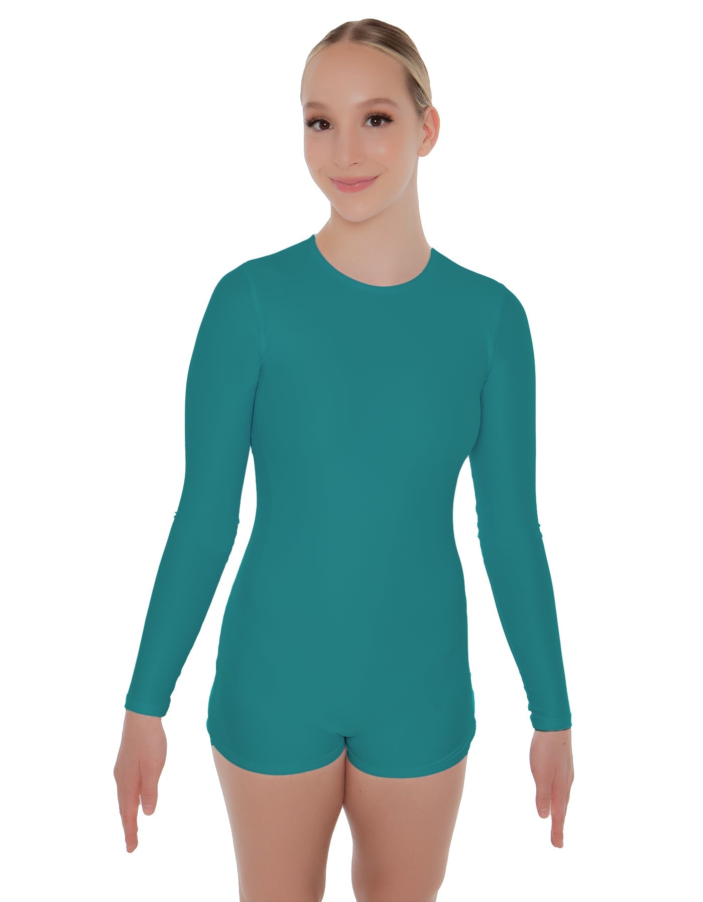 Solid Lycra LS Open Back Biketard
