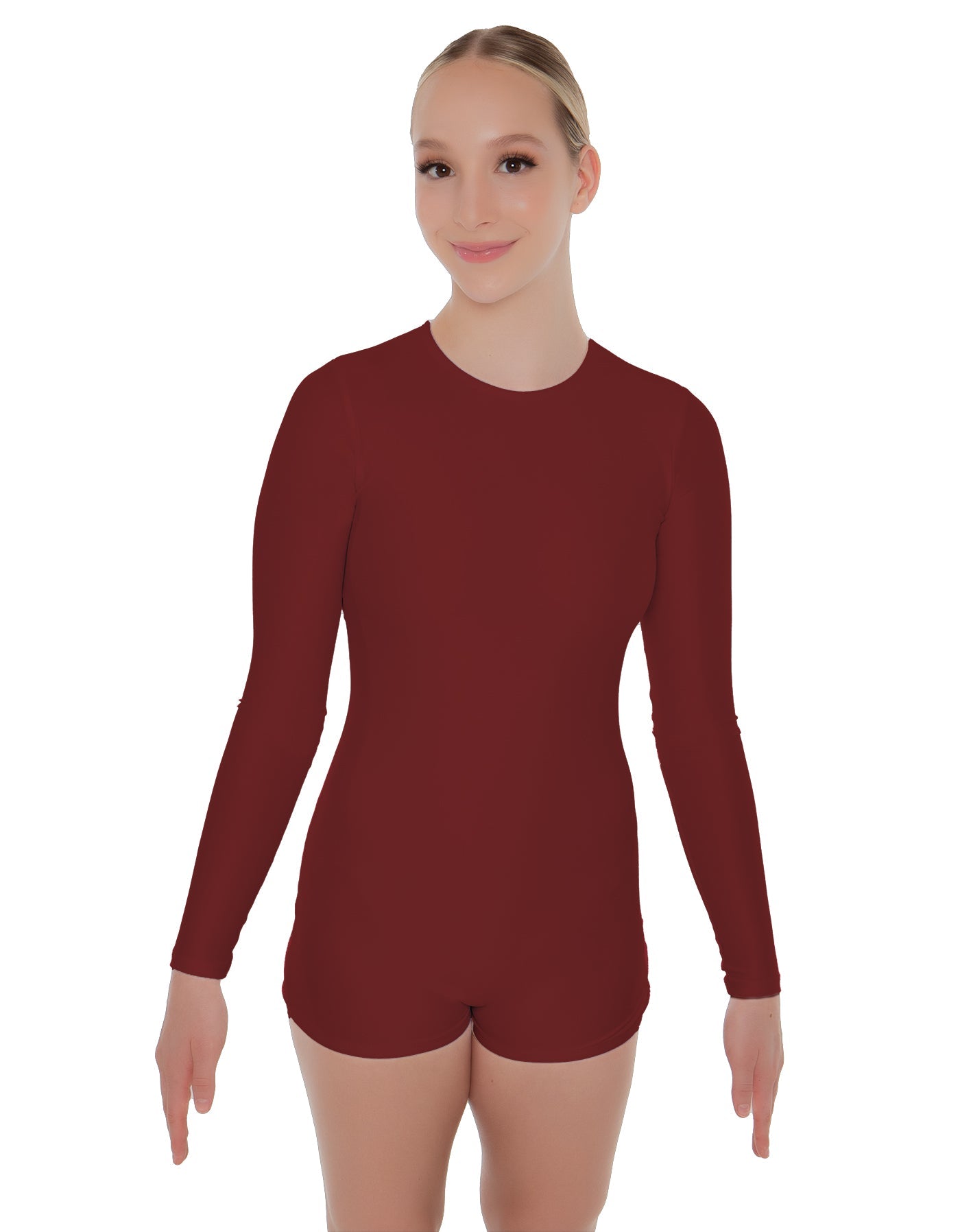 Solid Lycra LS Open Back Biketard