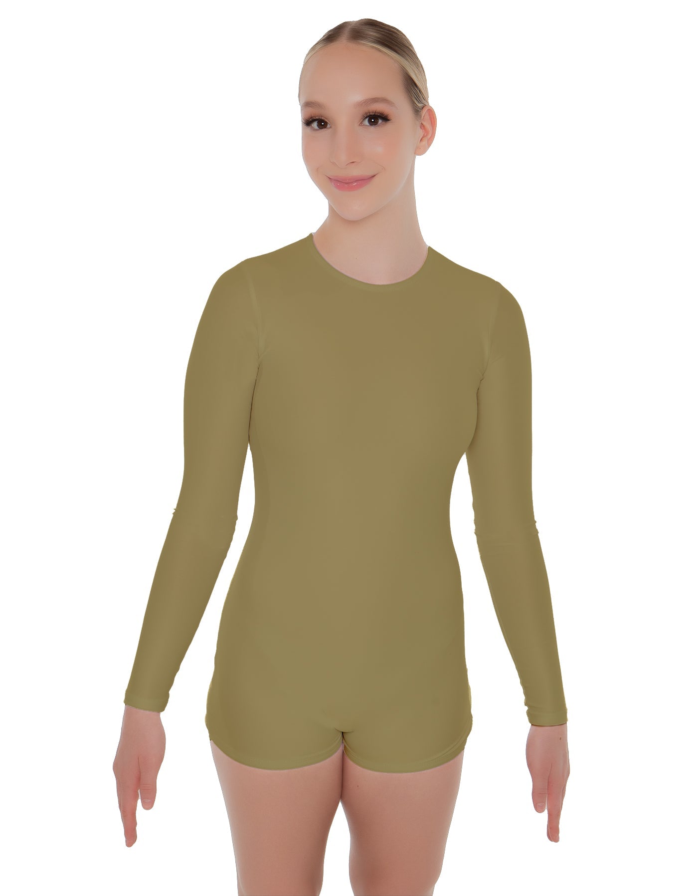 Solid Lycra LS Open Back Biketard