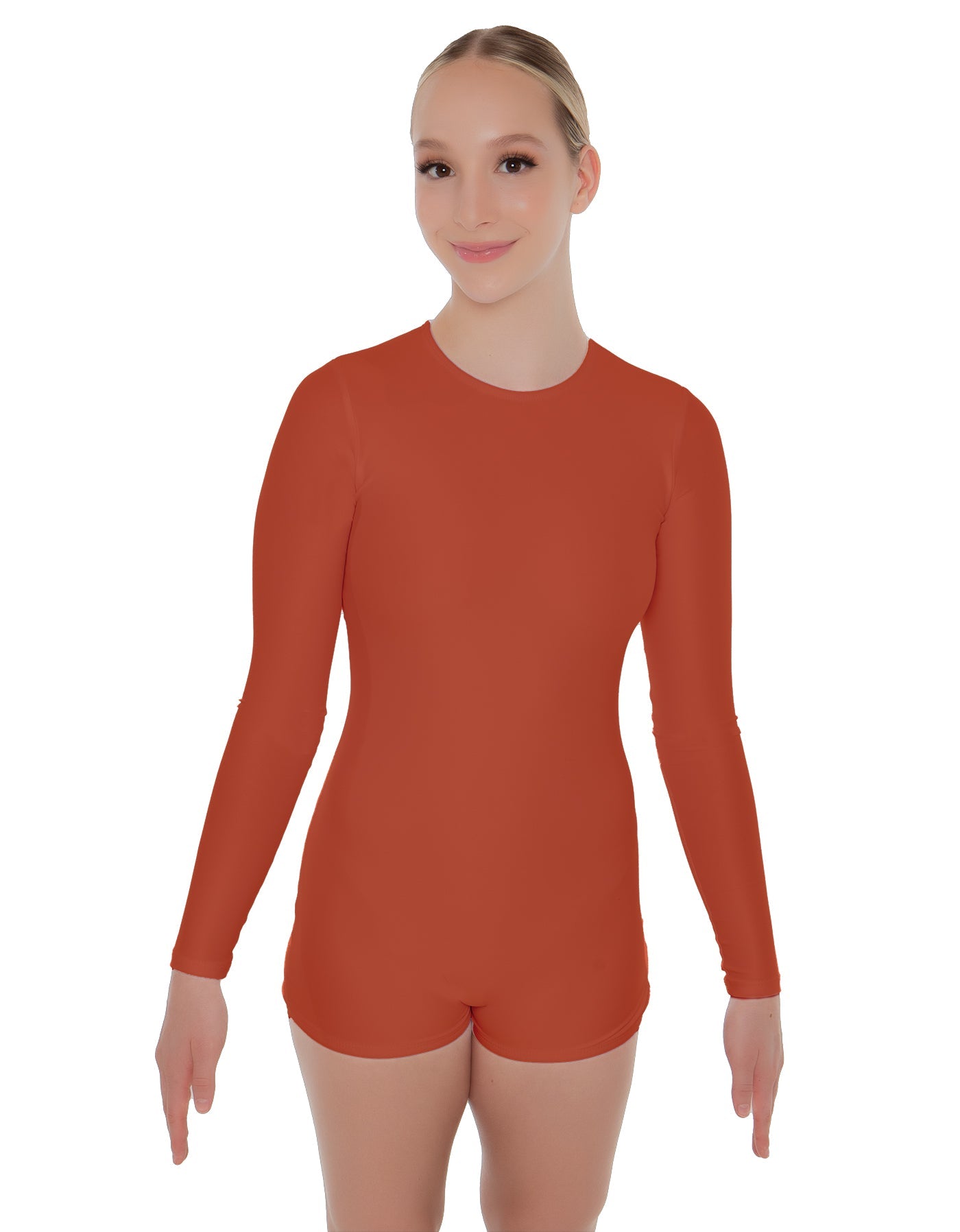 Solid Lycra LS Open Back Biketard