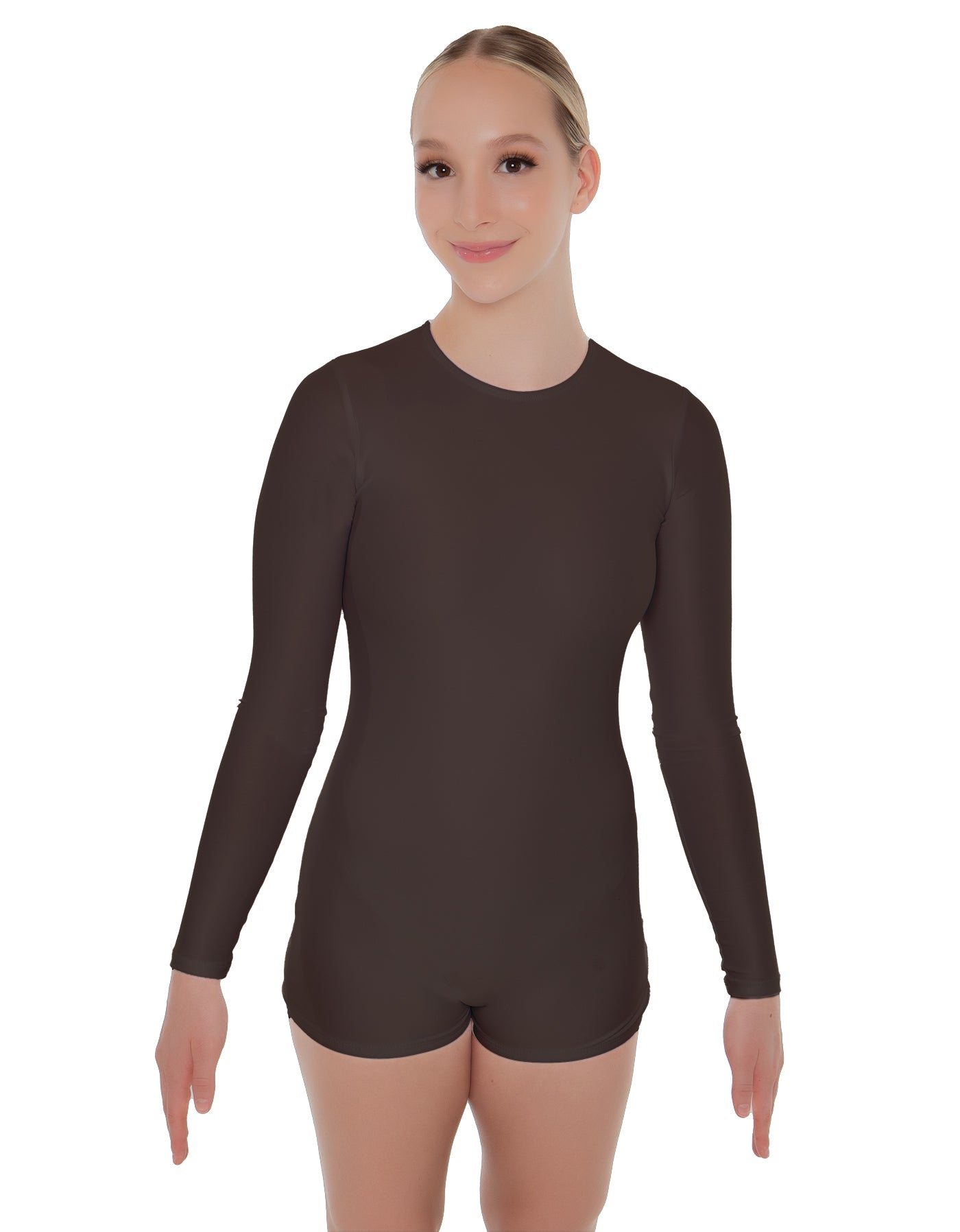 Solid Lycra LS Open Back Biketard