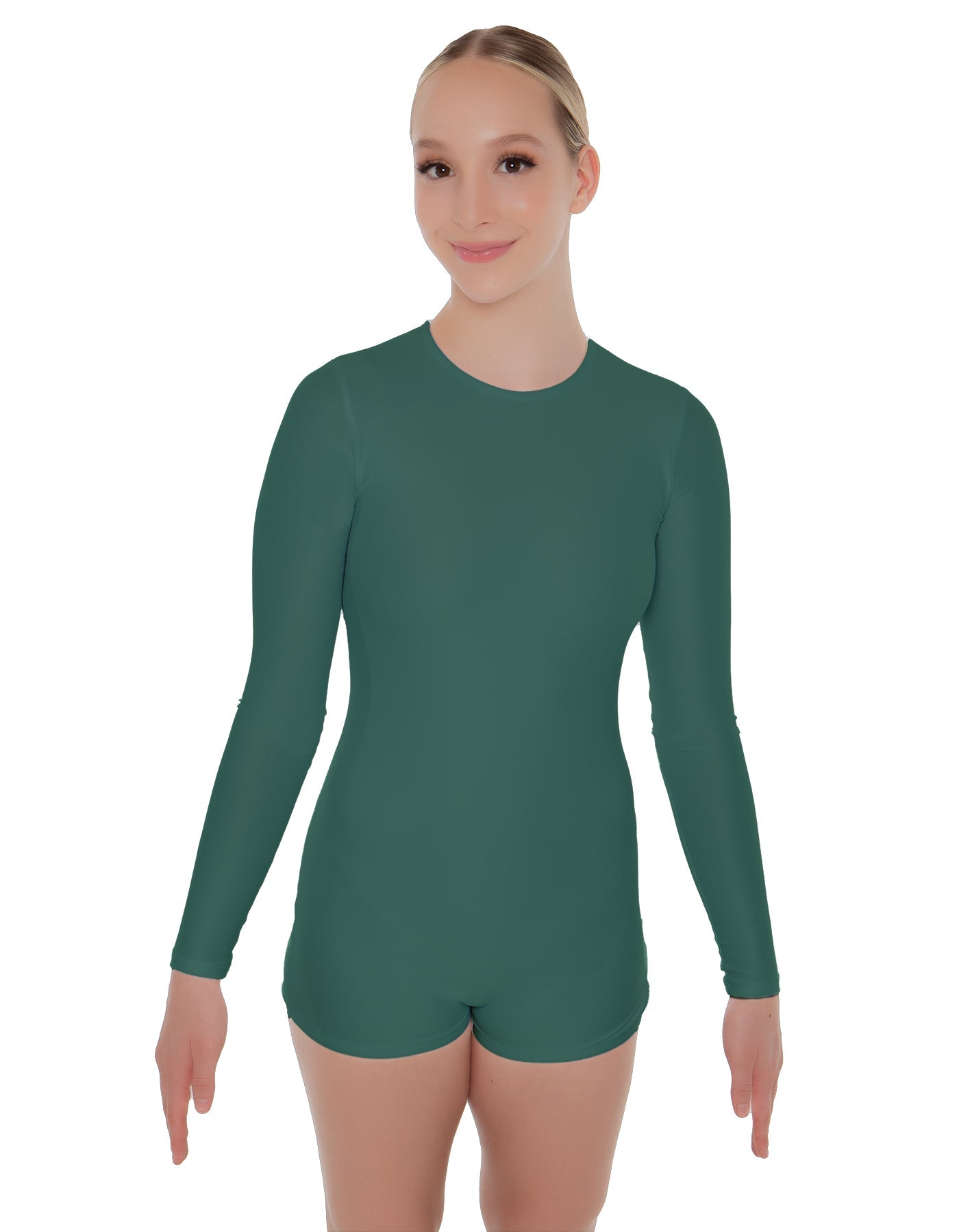 Solid Lycra LS Open Back Biketard