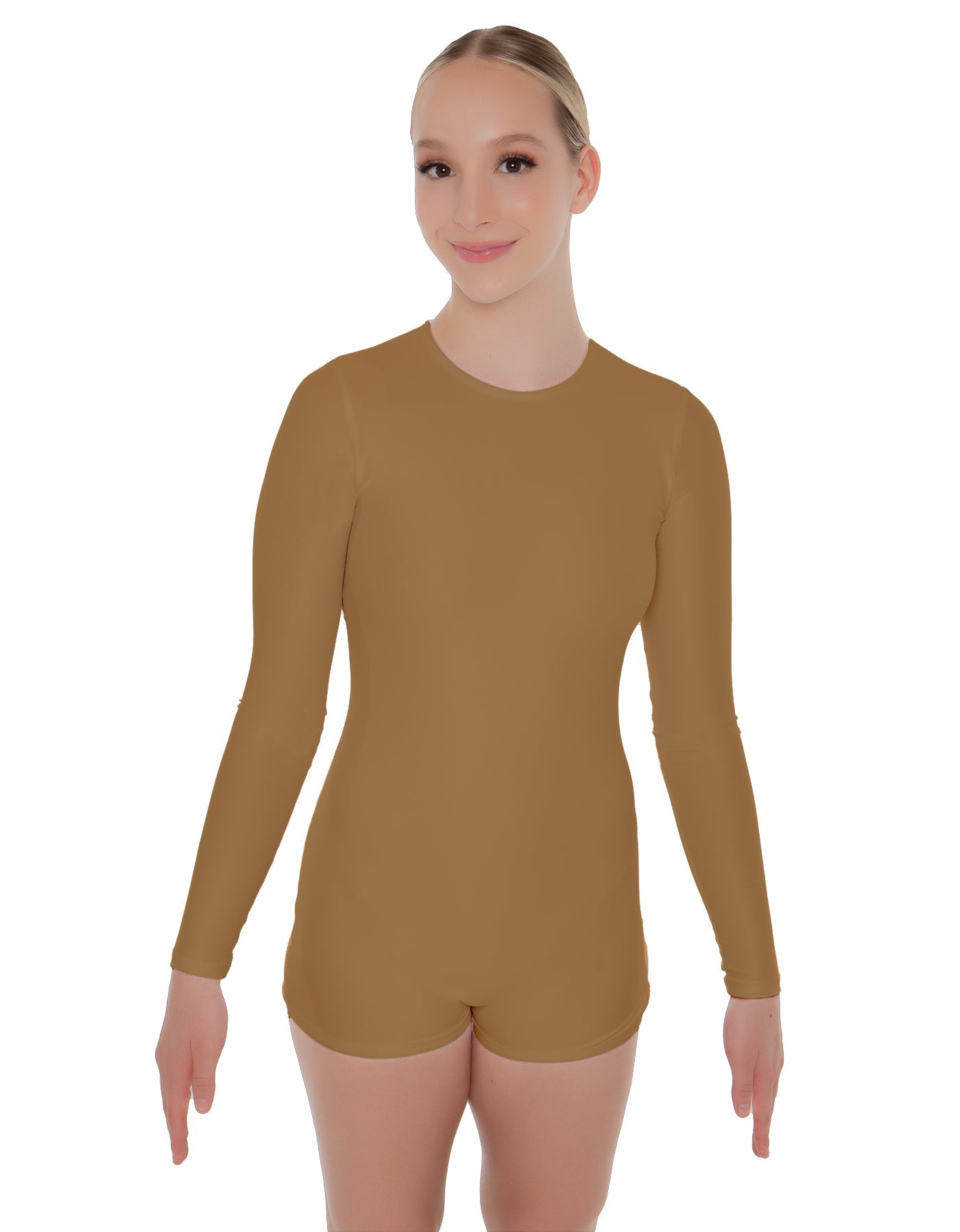 Solid Lycra LS Open Back Biketard