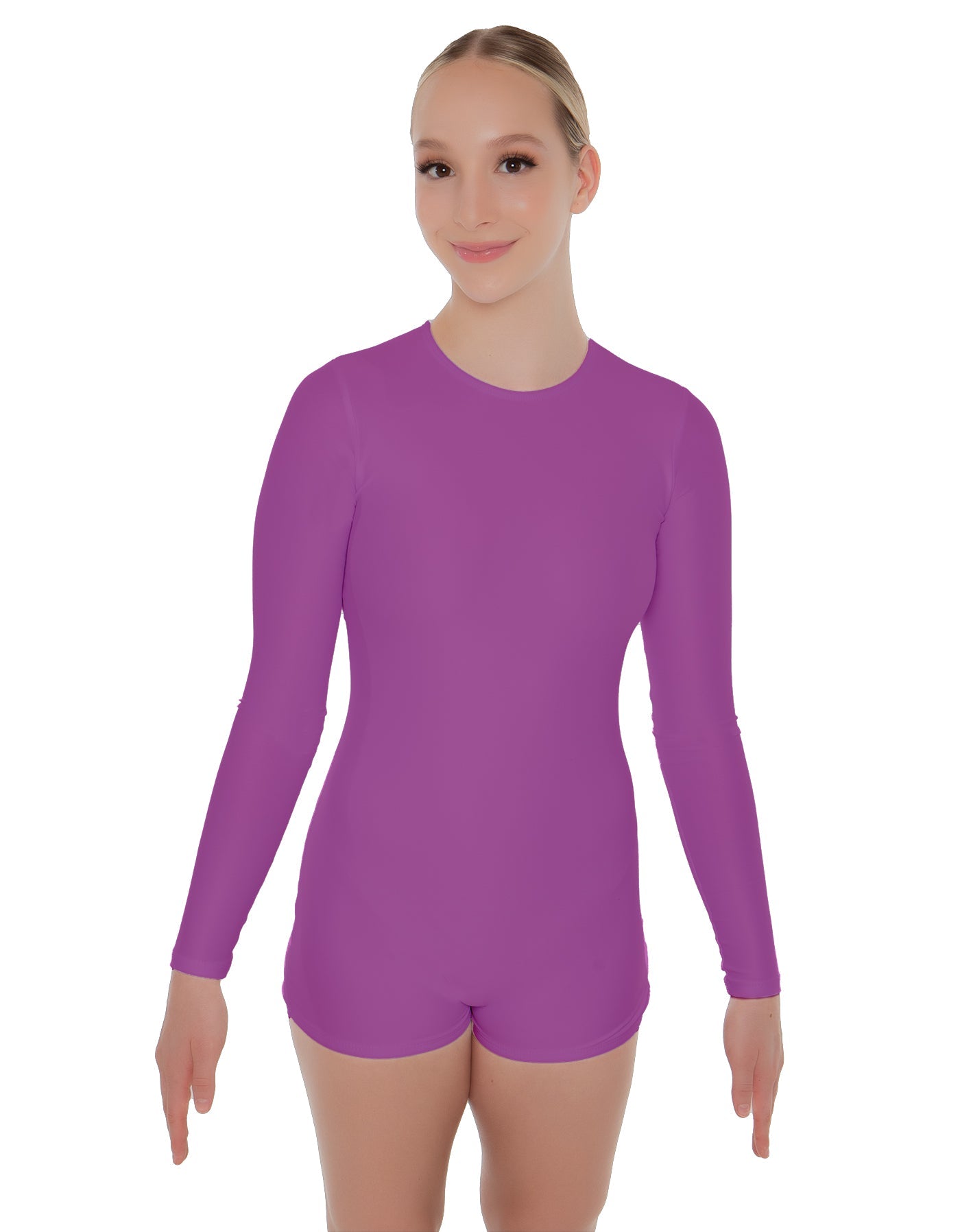 Solid Lycra LS Open Back Biketard