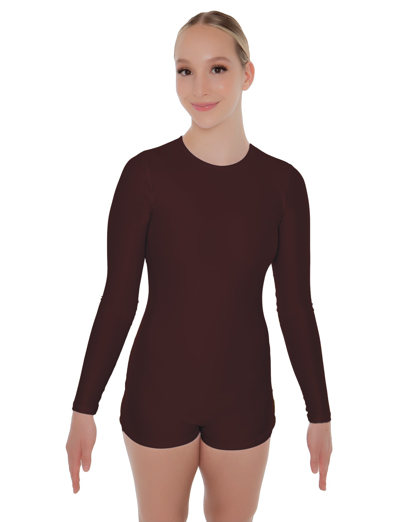 Solid Lycra LS Open Back Biketard