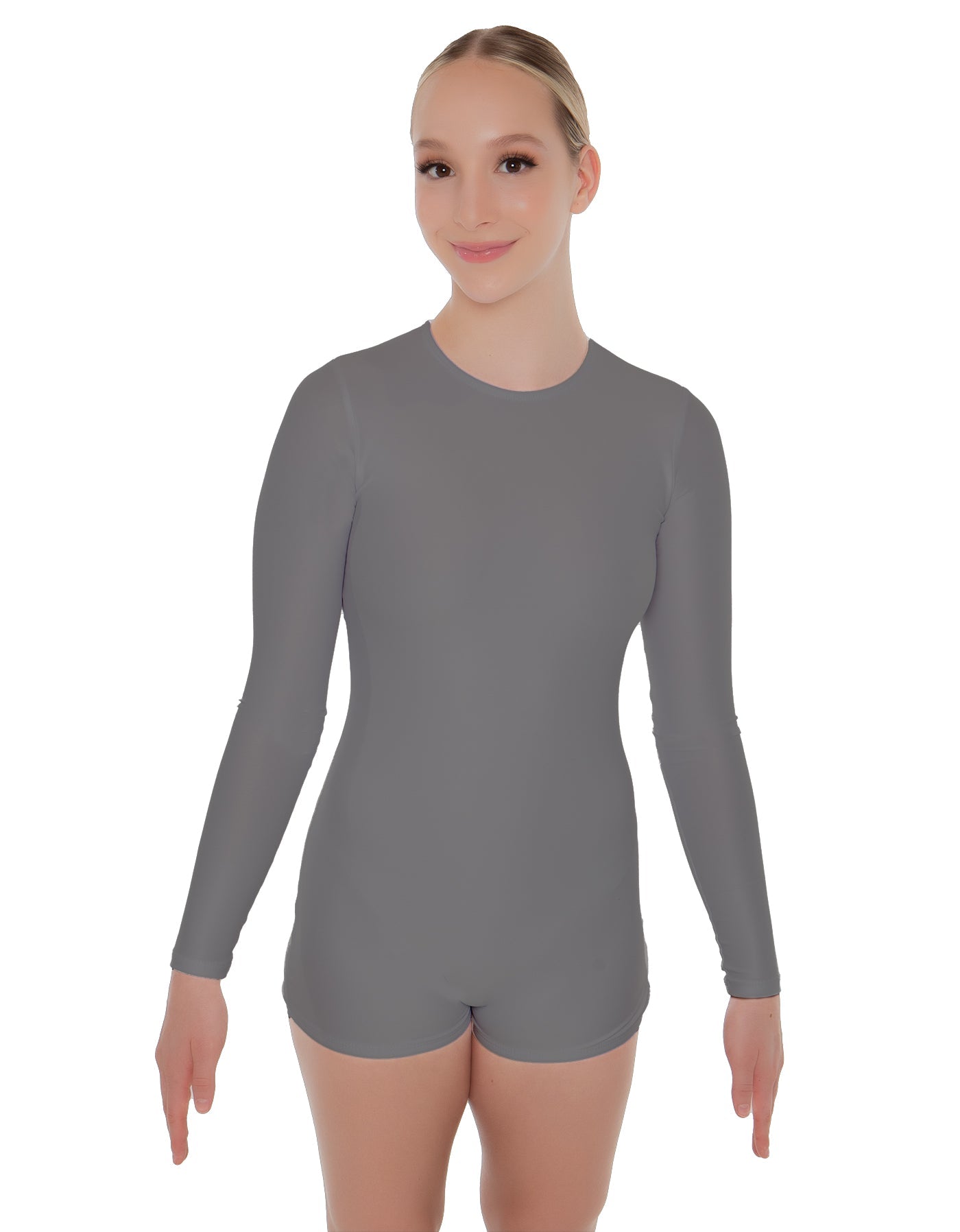 Solid Lycra LS Open Back Biketard