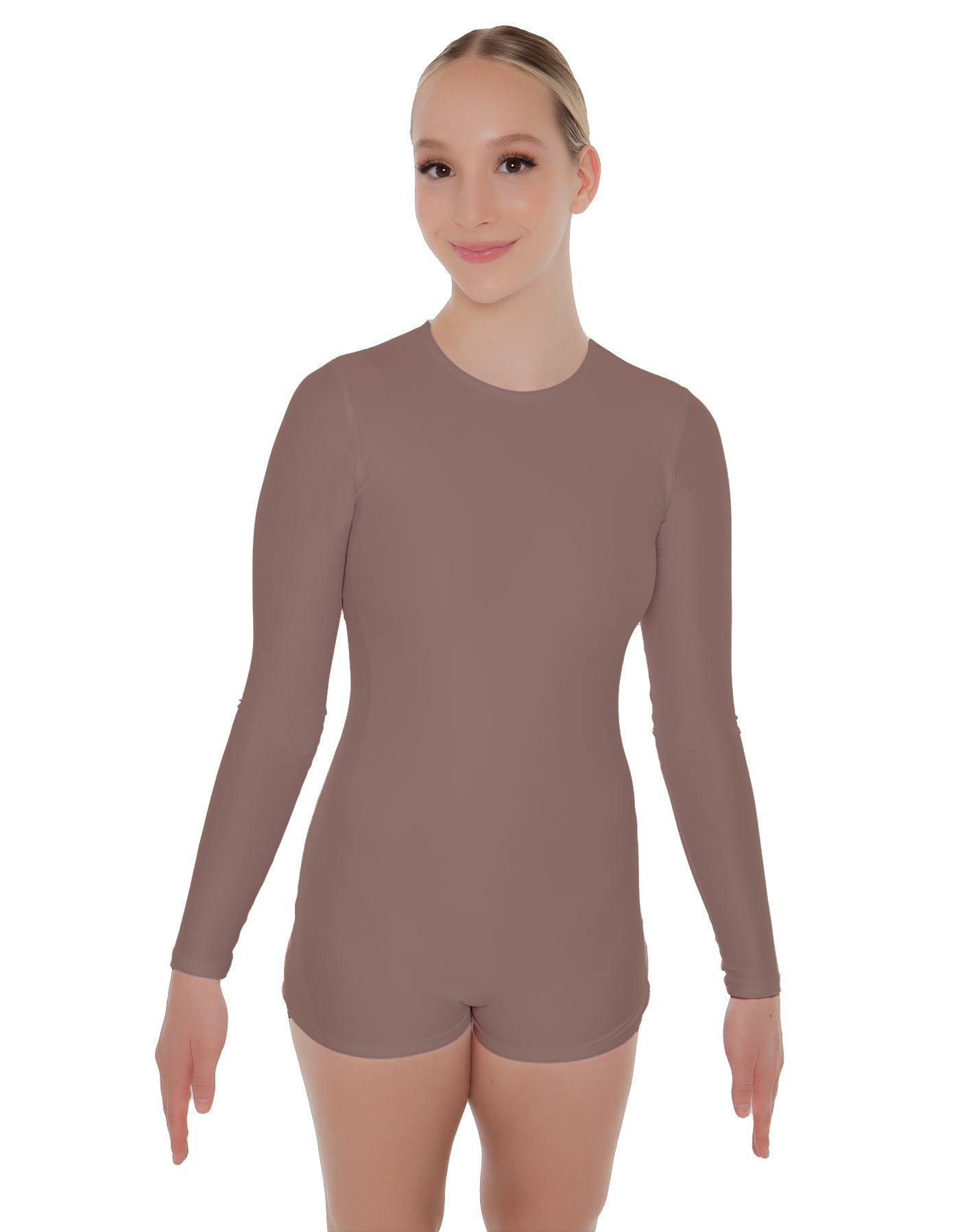 Solid Lycra LS Open Back Biketard