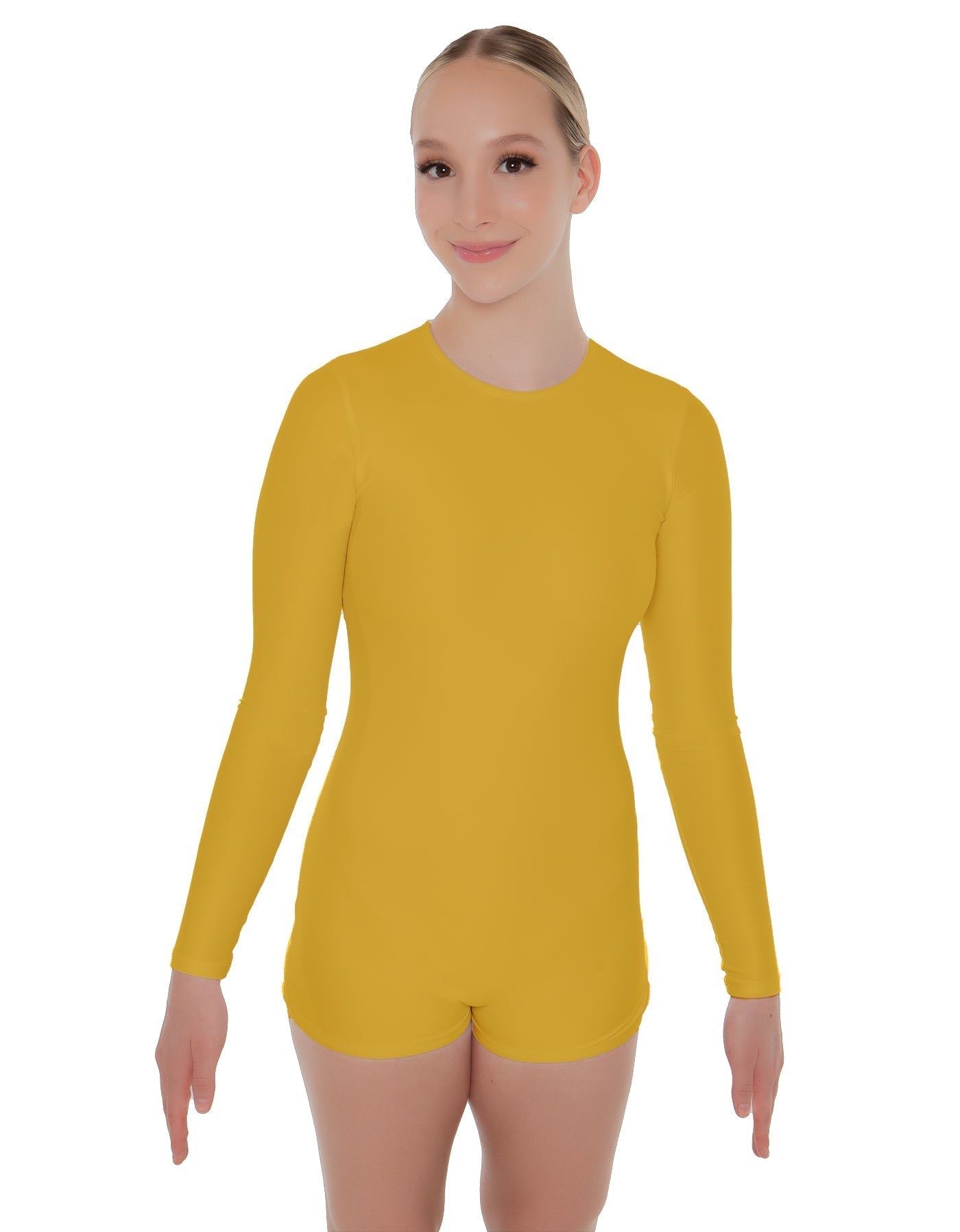 Solid Lycra LS Open Back Biketard