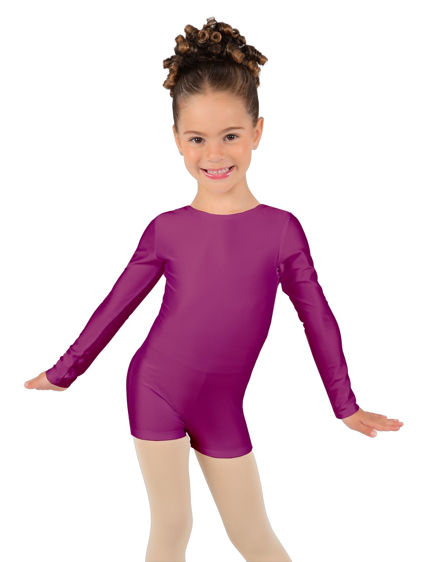 Solid Lycra Long Sleeve Biketard