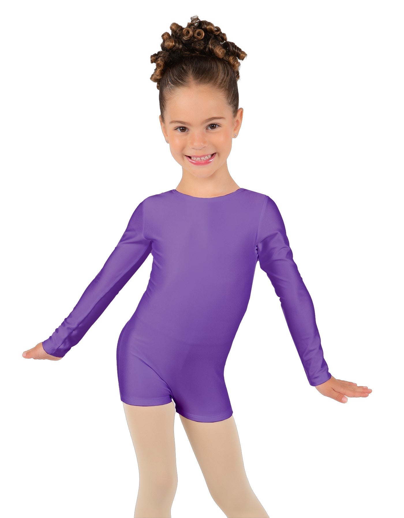 Solid Lycra Long Sleeve Biketard
