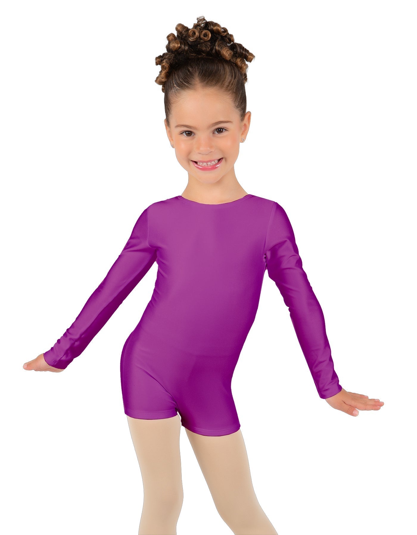 Solid Lycra Long Sleeve Biketard