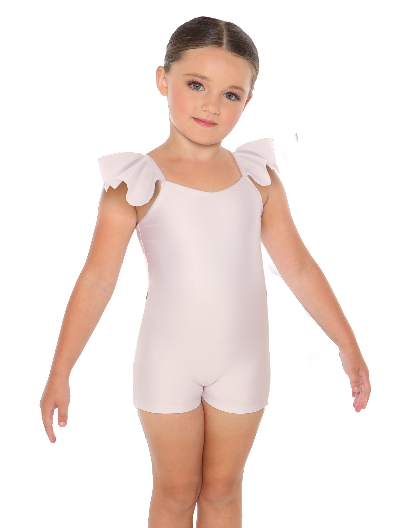 Solid Lycra Camisole Flutter Sleeve Biketard