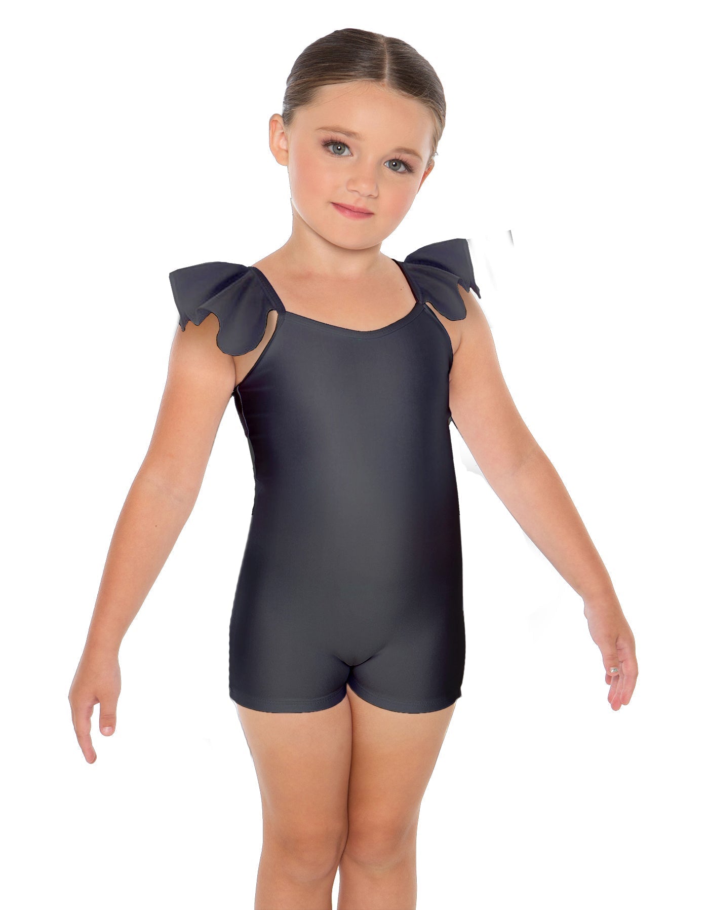 Solid Lycra Camisole Flutter Sleeve Biketard