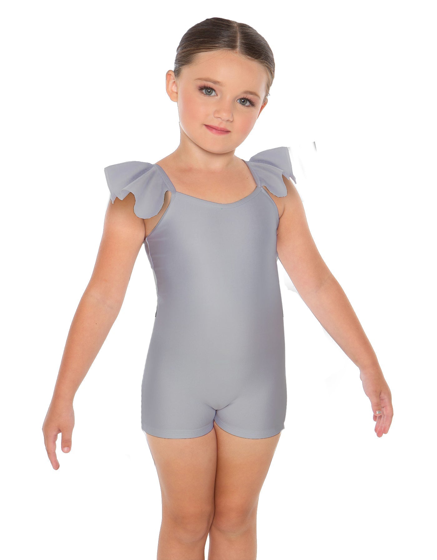 Solid Lycra Camisole Flutter Sleeve Biketard