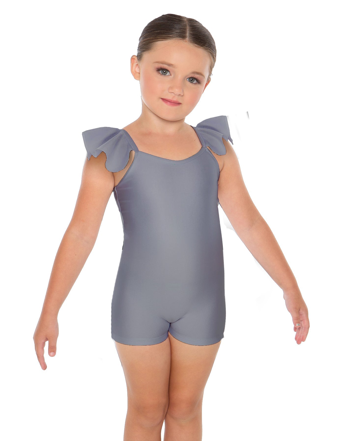 Solid Lycra Camisole Flutter Sleeve Biketard