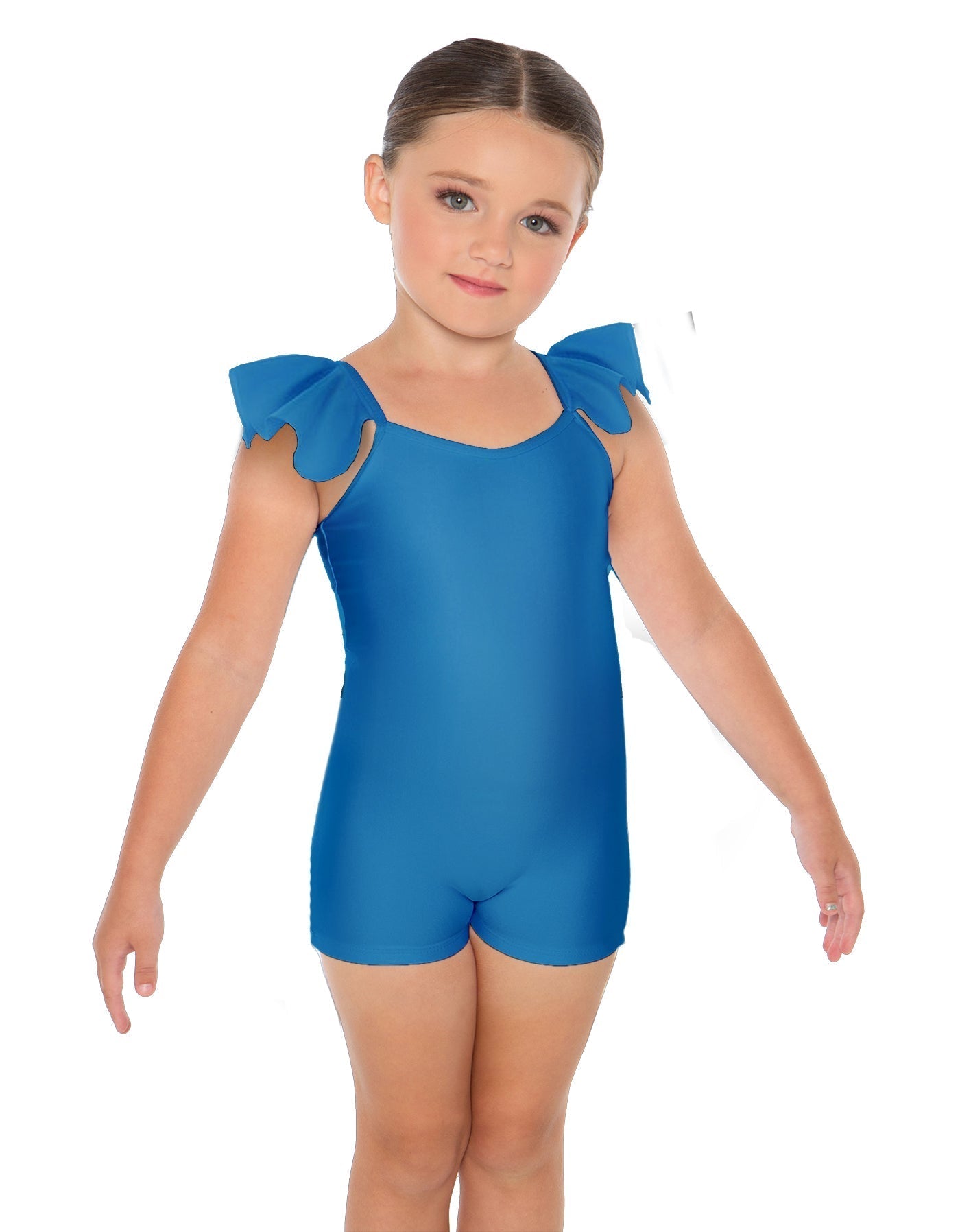 Solid Lycra Camisole Flutter Sleeve Biketard