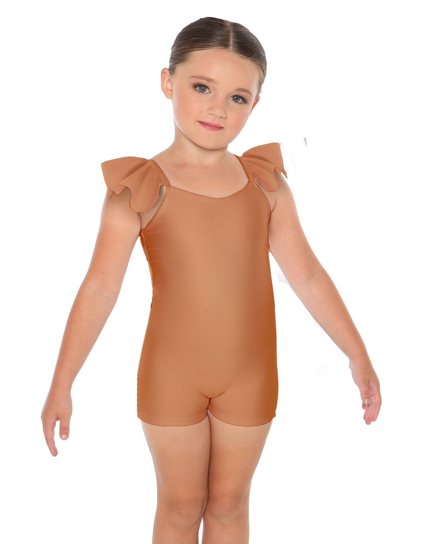 Solid Lycra Camisole Flutter Sleeve Biketard