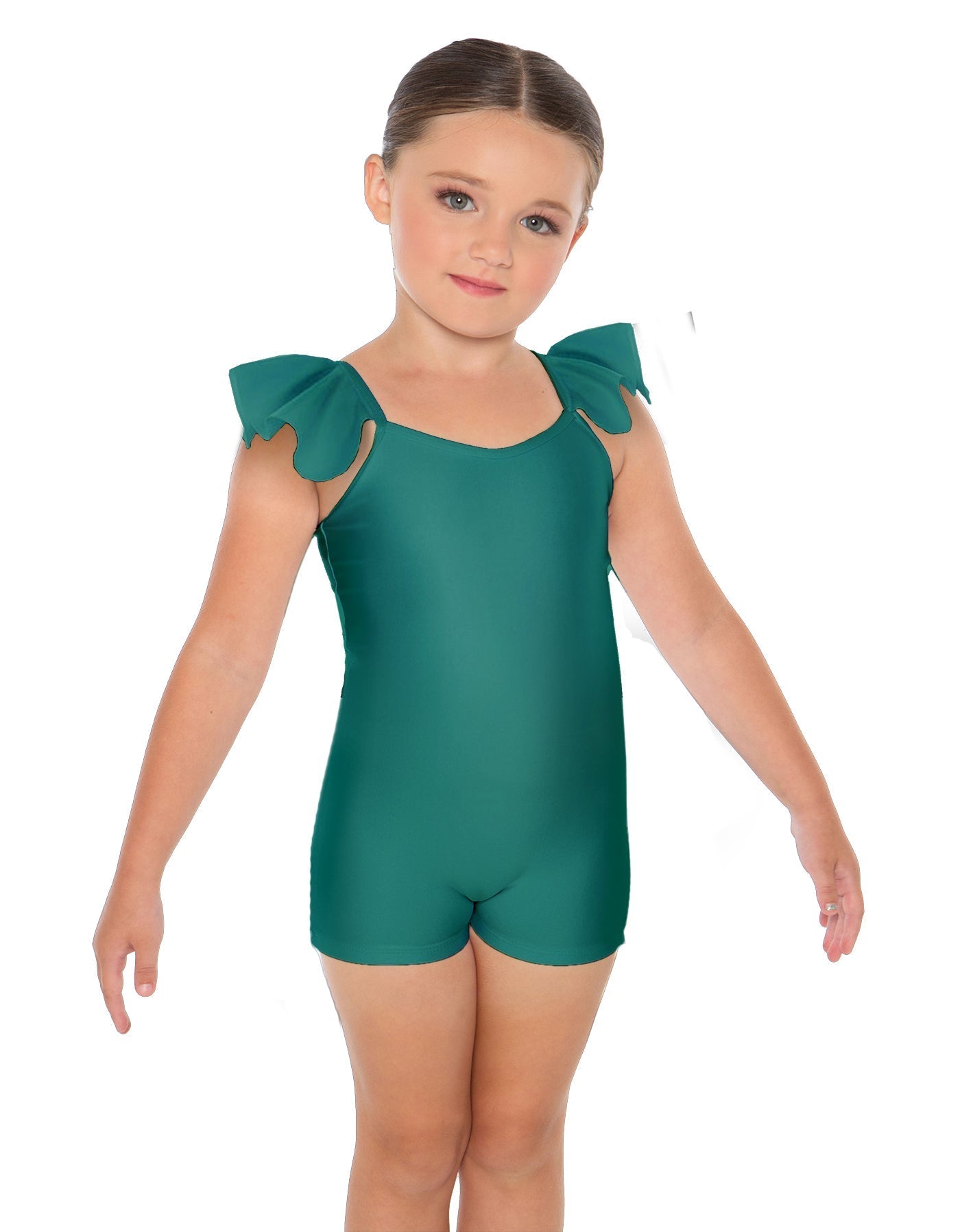 Solid Lycra Camisole Flutter Sleeve Biketard