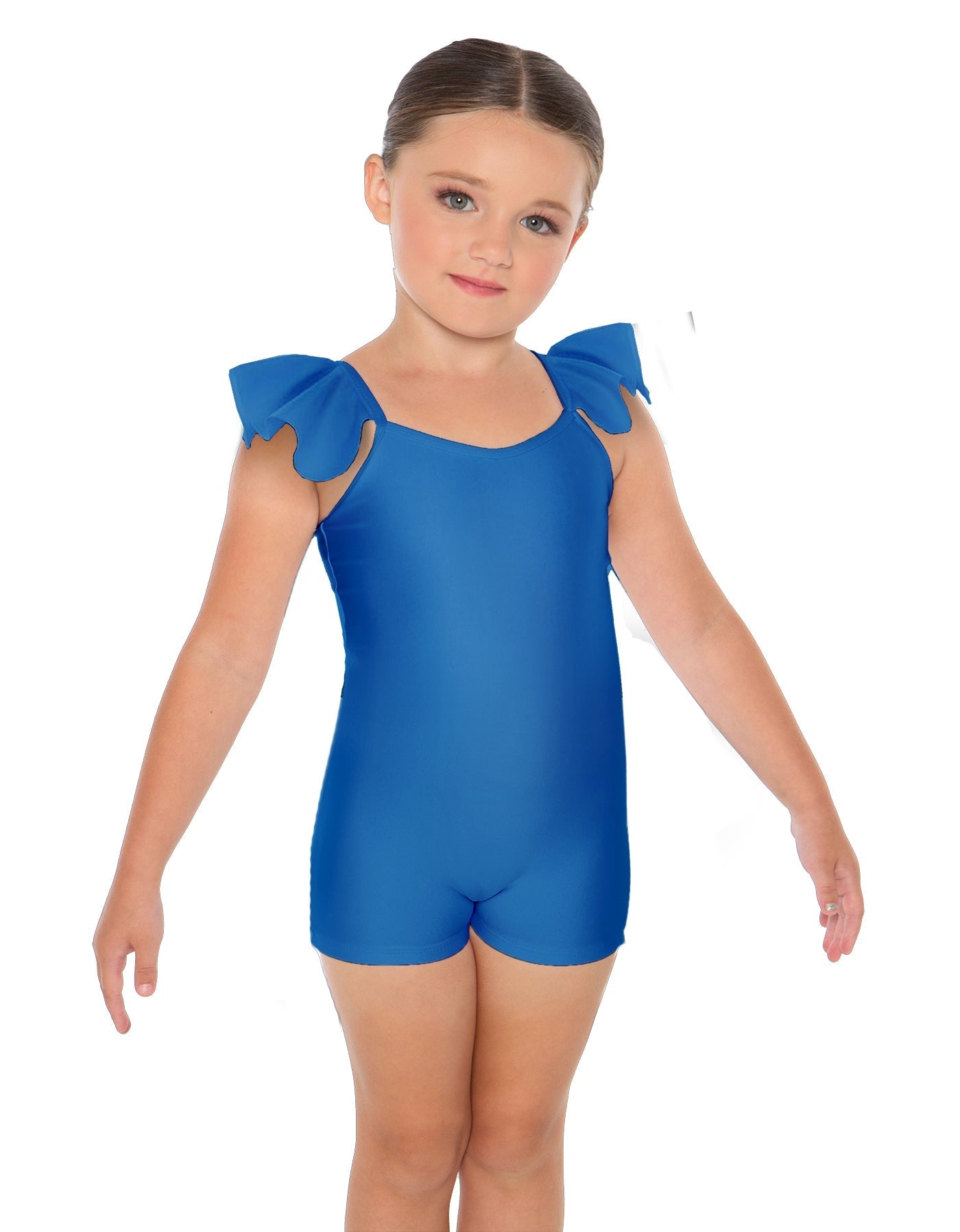 Solid Lycra Camisole Flutter Sleeve Biketard