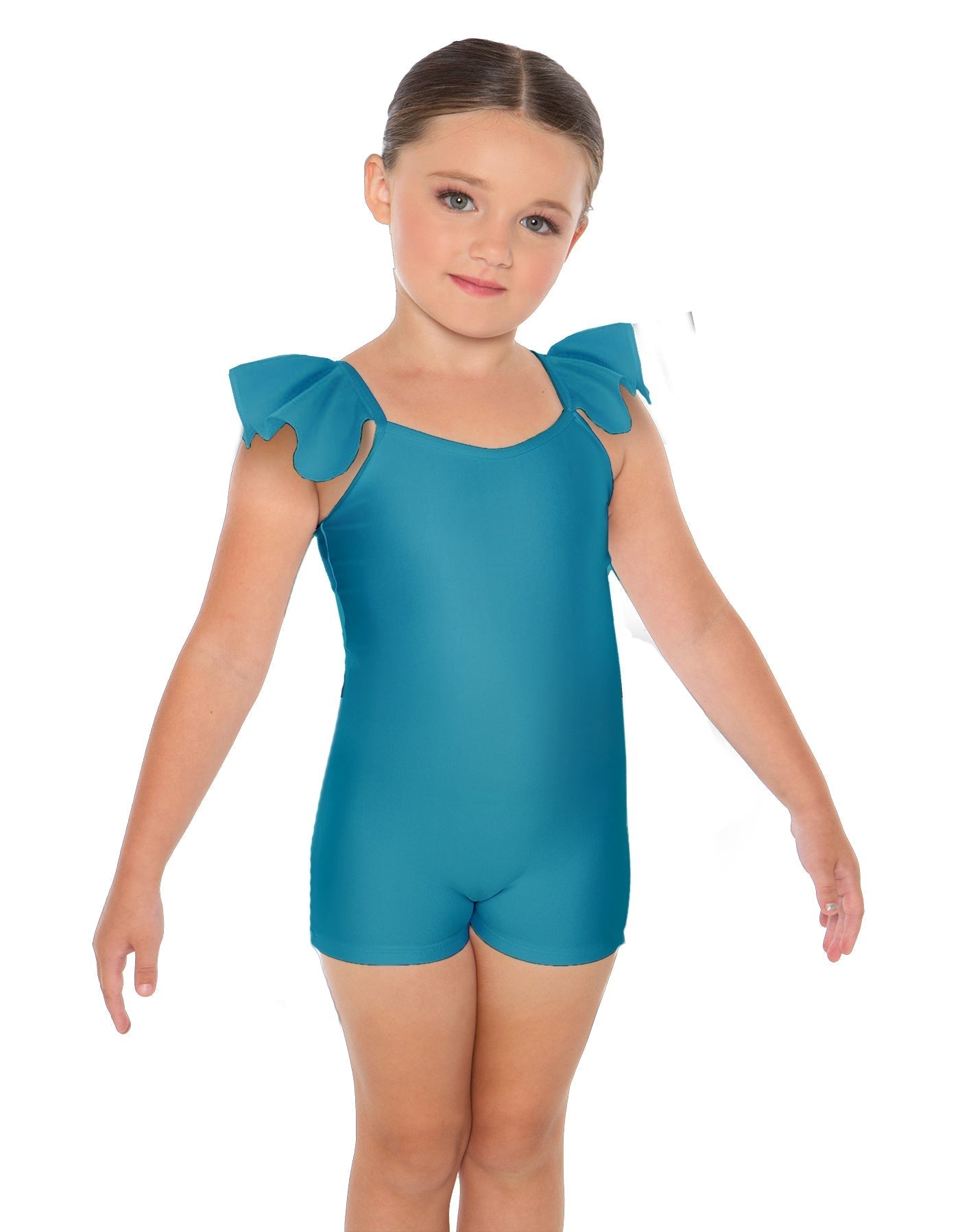 Solid Lycra Camisole Flutter Sleeve Biketard