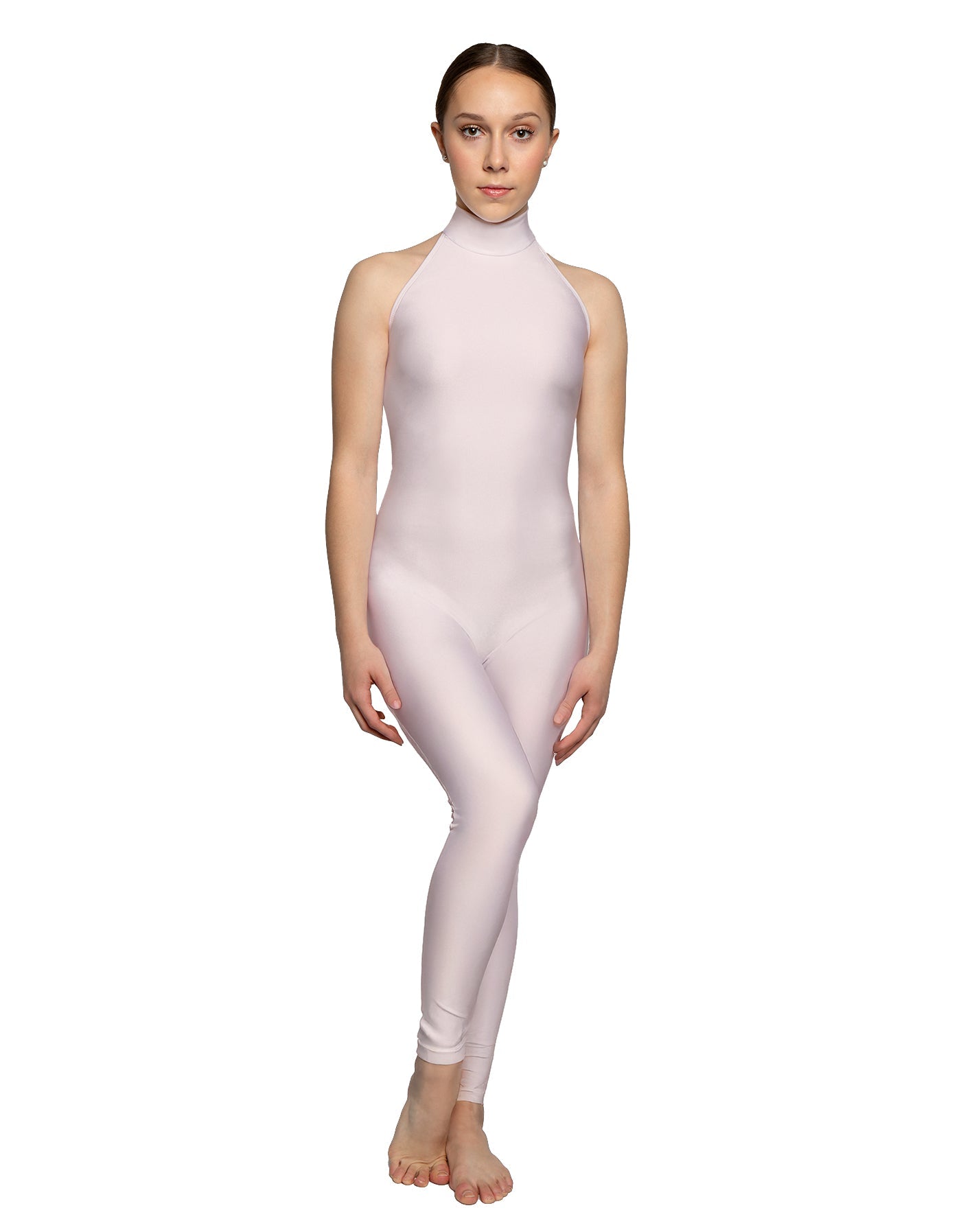 Solid Lycra Halter Low Back Unitard