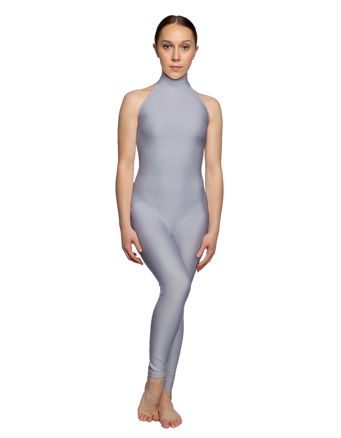 Solid Lycra Halter Low Back Unitard