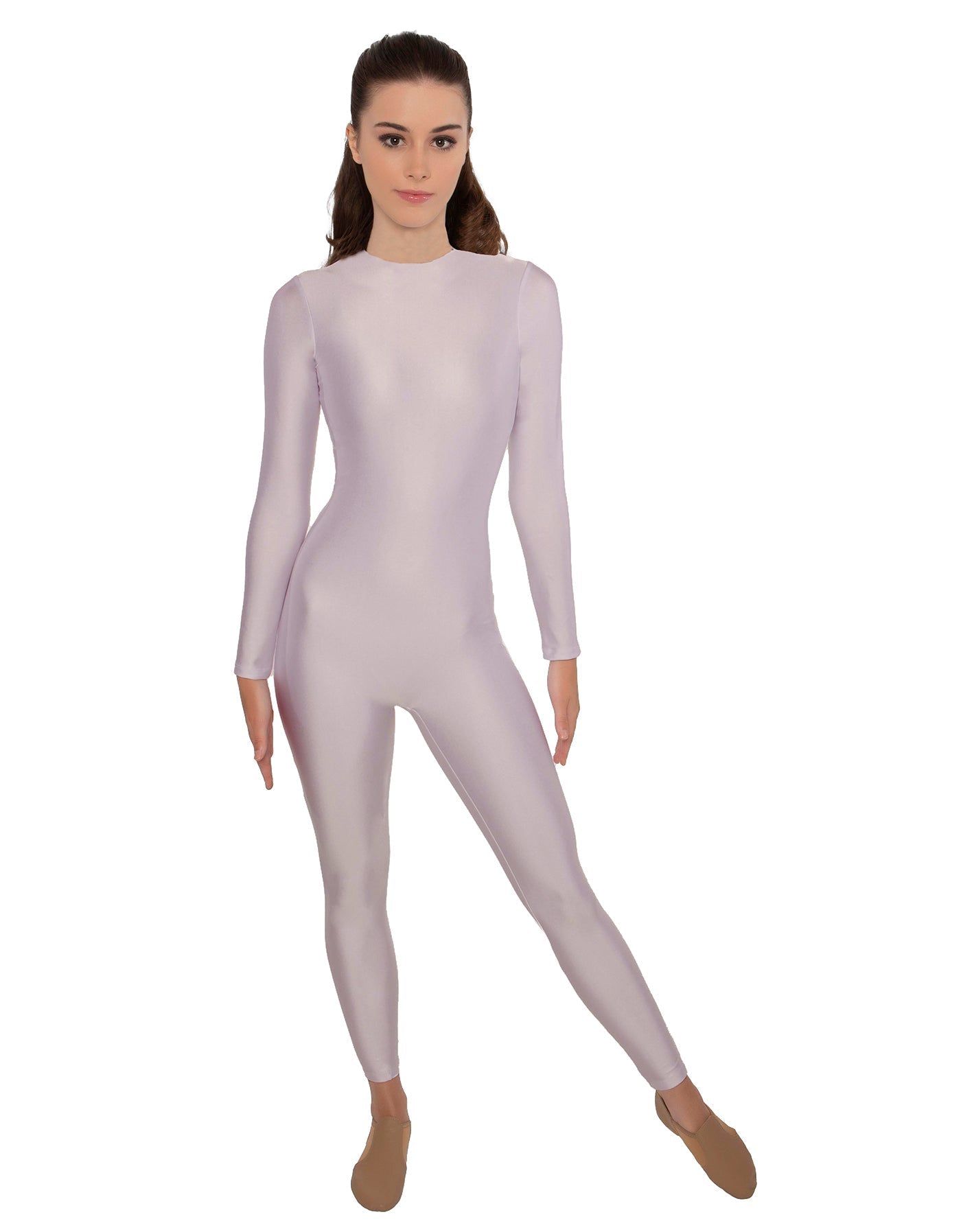 Solid Lycra LS Open Back Unitard