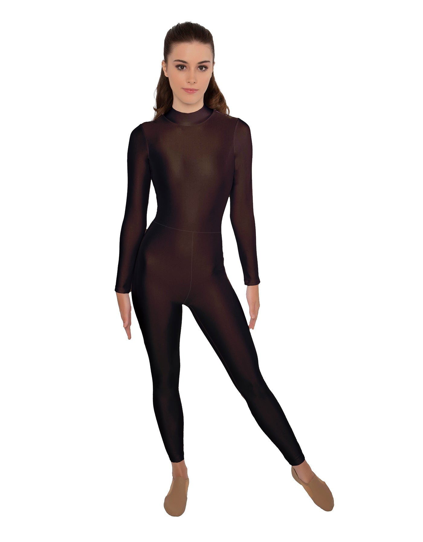 Solid Lycra LS Keyhole Back Unitard