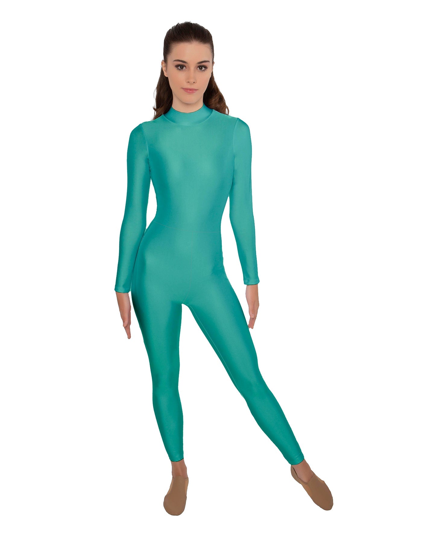 Solid Lycra LS Keyhole Back Unitard