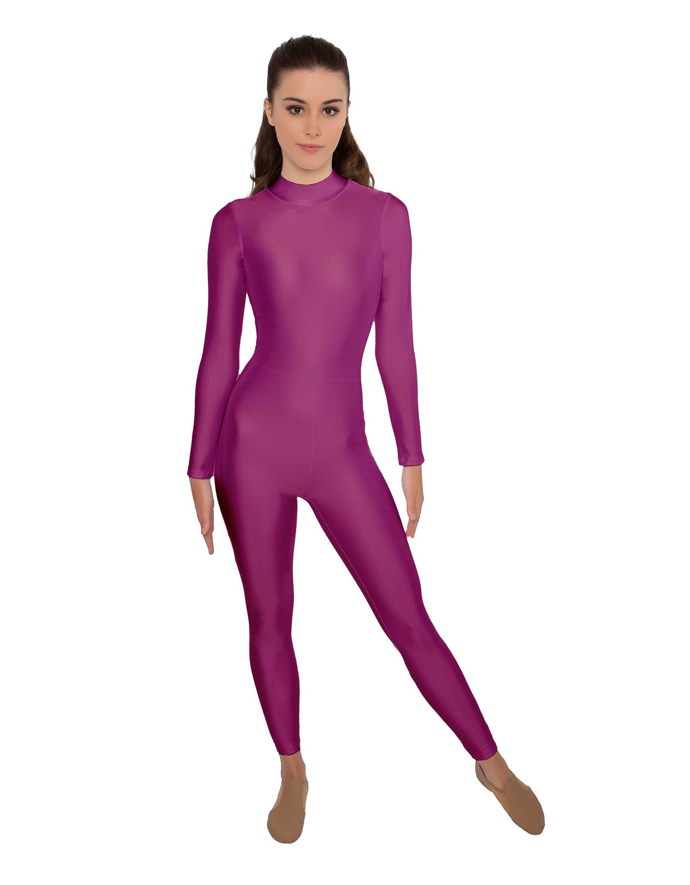 Solid Lycra LS Keyhole Back Unitard