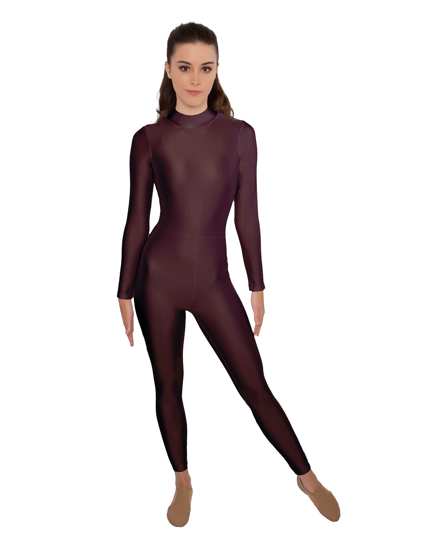 Solid Lycra LS Keyhole Back Unitard