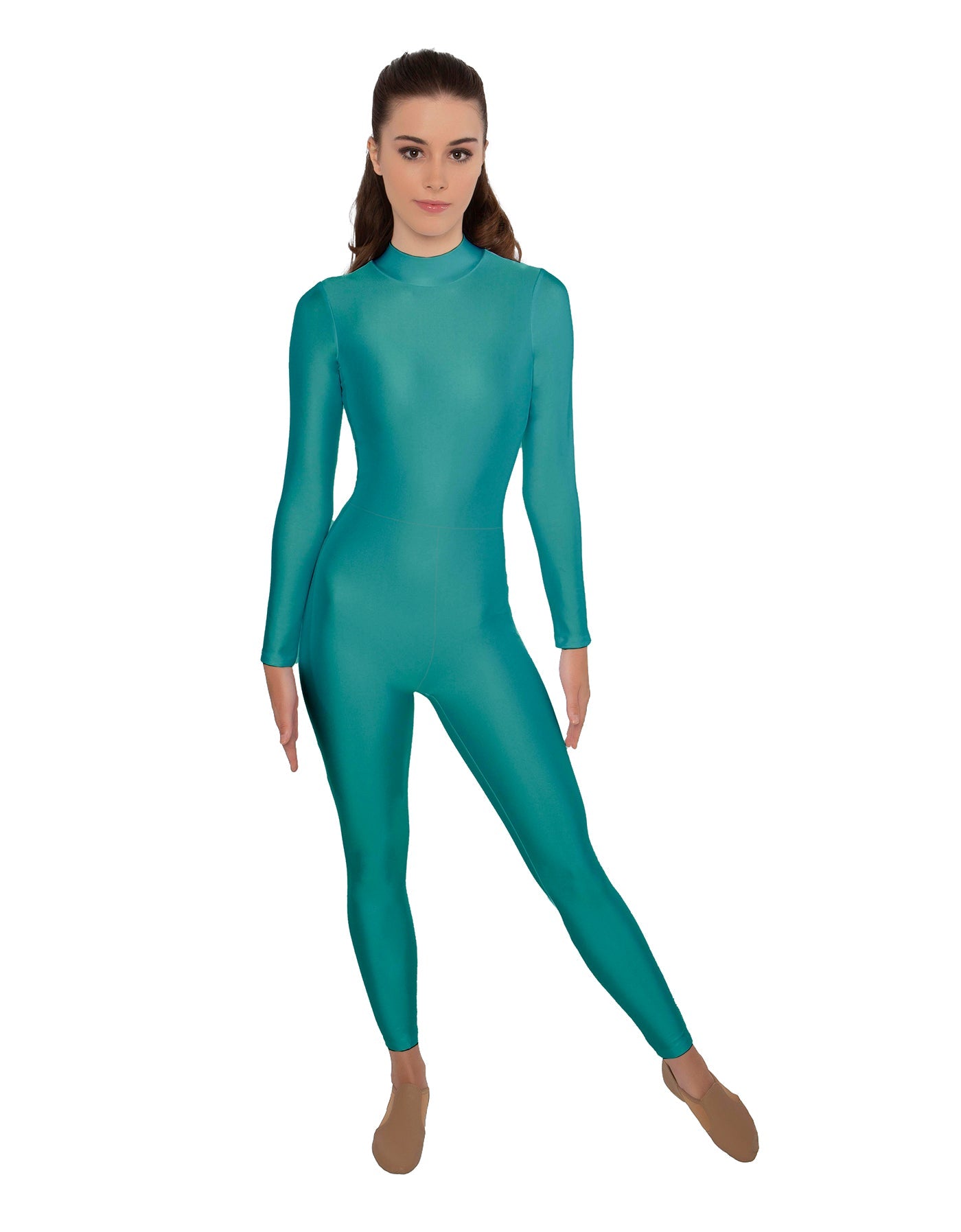 Solid Lycra LS Keyhole Back Unitard