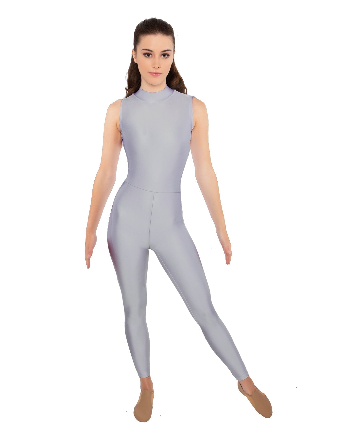 Solid Lycra Sleeveless TNeck Keyhole Unitard