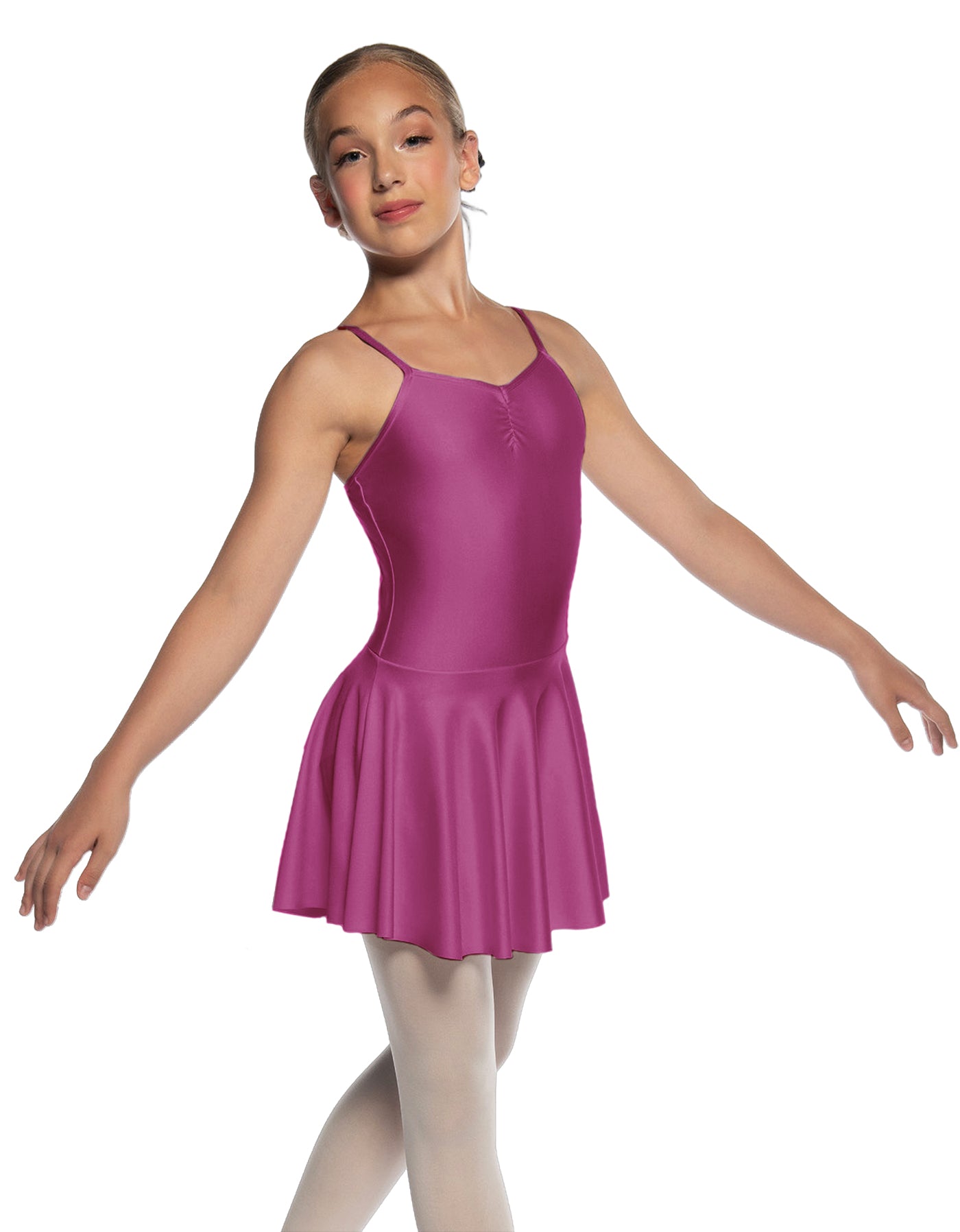 Solid Lycra Camisole Dress with Pinch