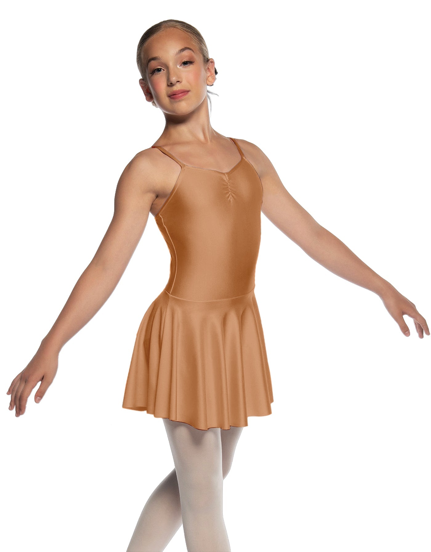 Solid Lycra Camisole Dress with Pinch