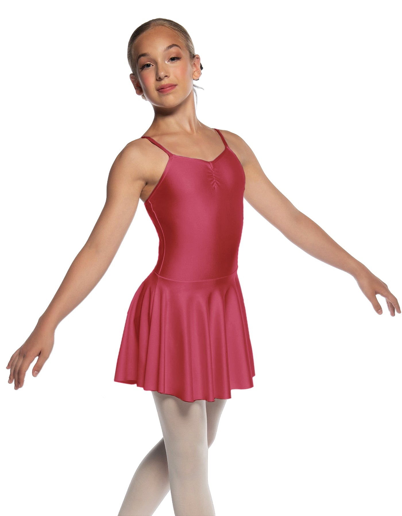 Solid Lycra Camisole Dress with Pinch
