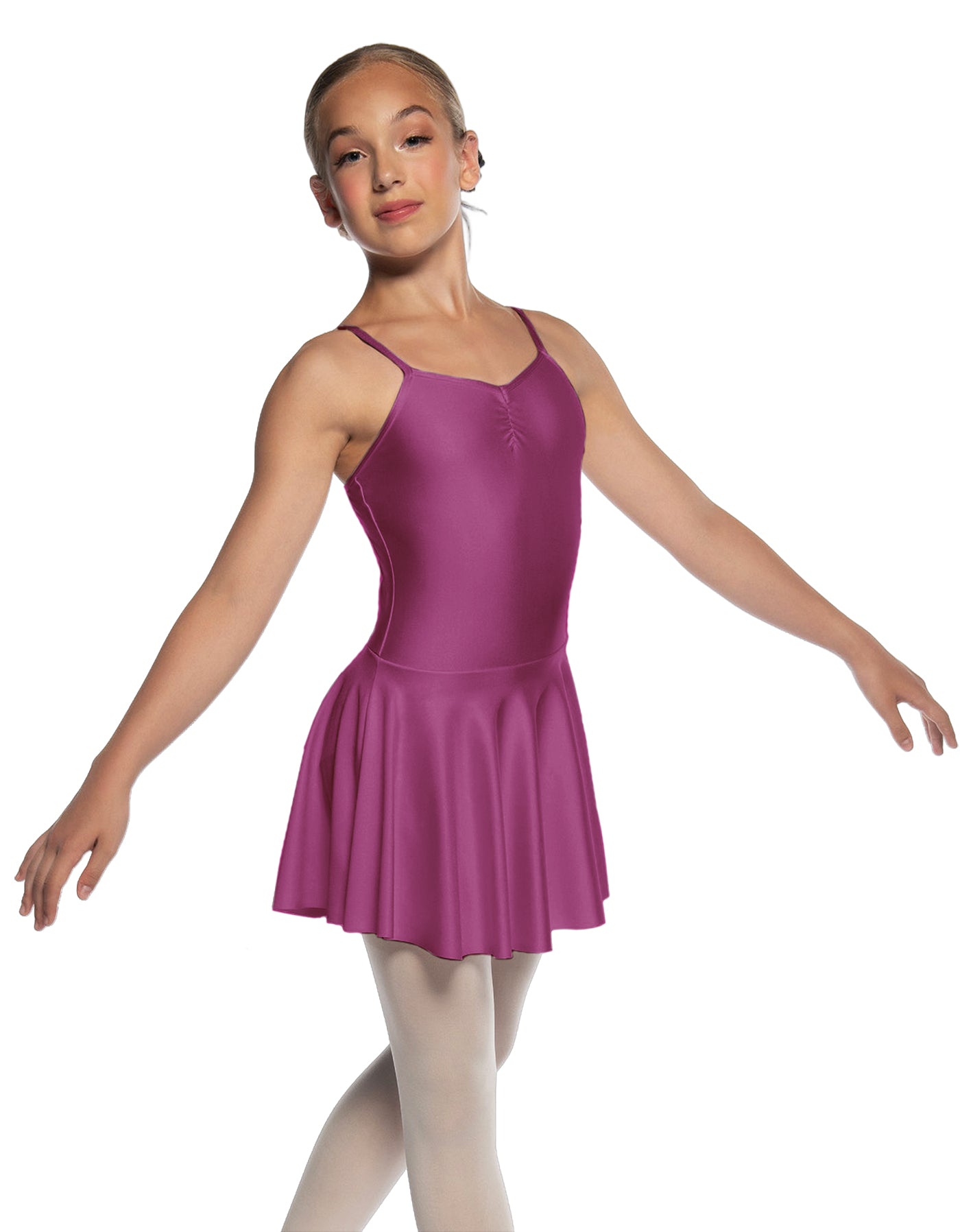 Solid Lycra Camisole Dress with Pinch
