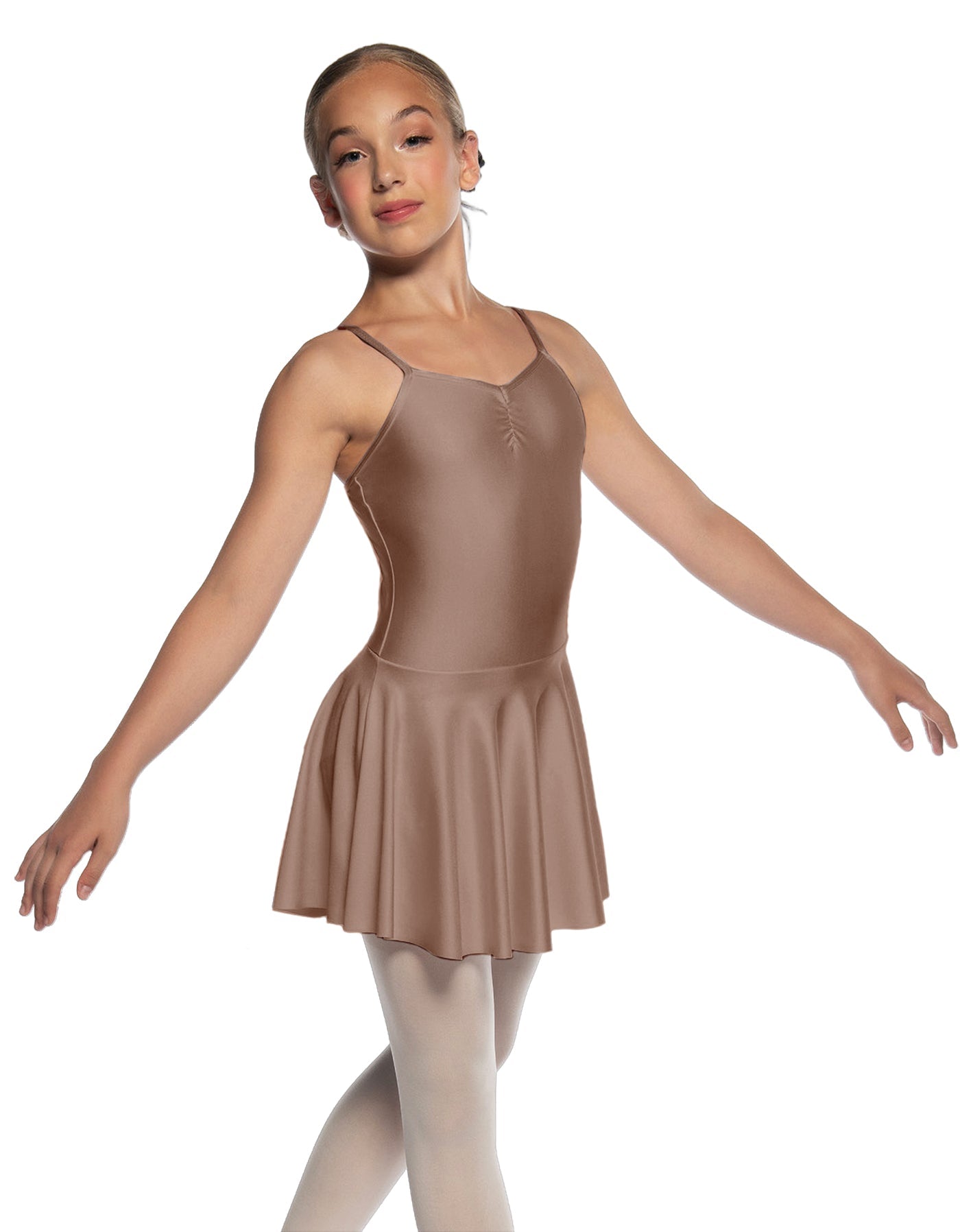 Solid Lycra Camisole Dress with Pinch