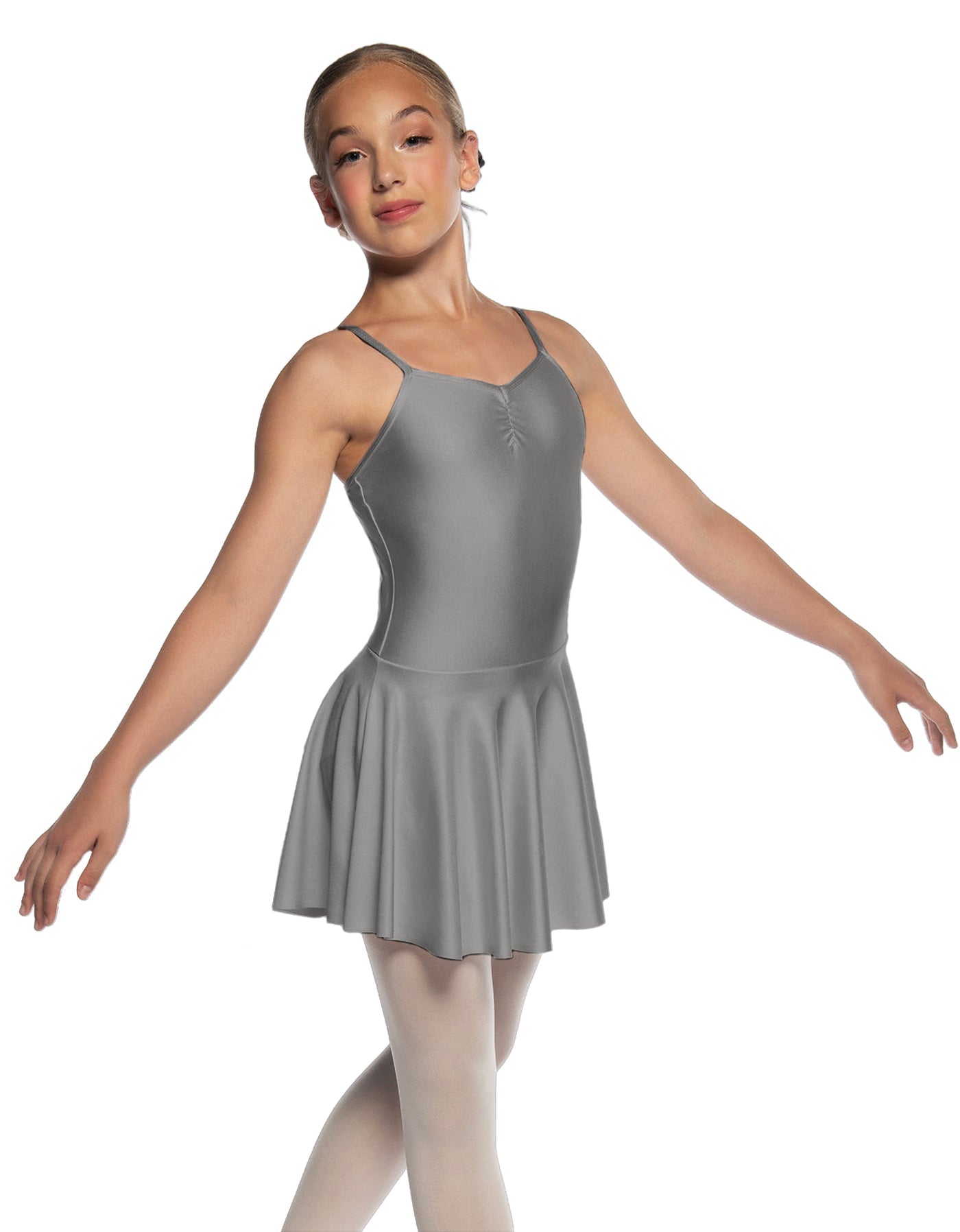 Solid Lycra Camisole Dress with Pinch
