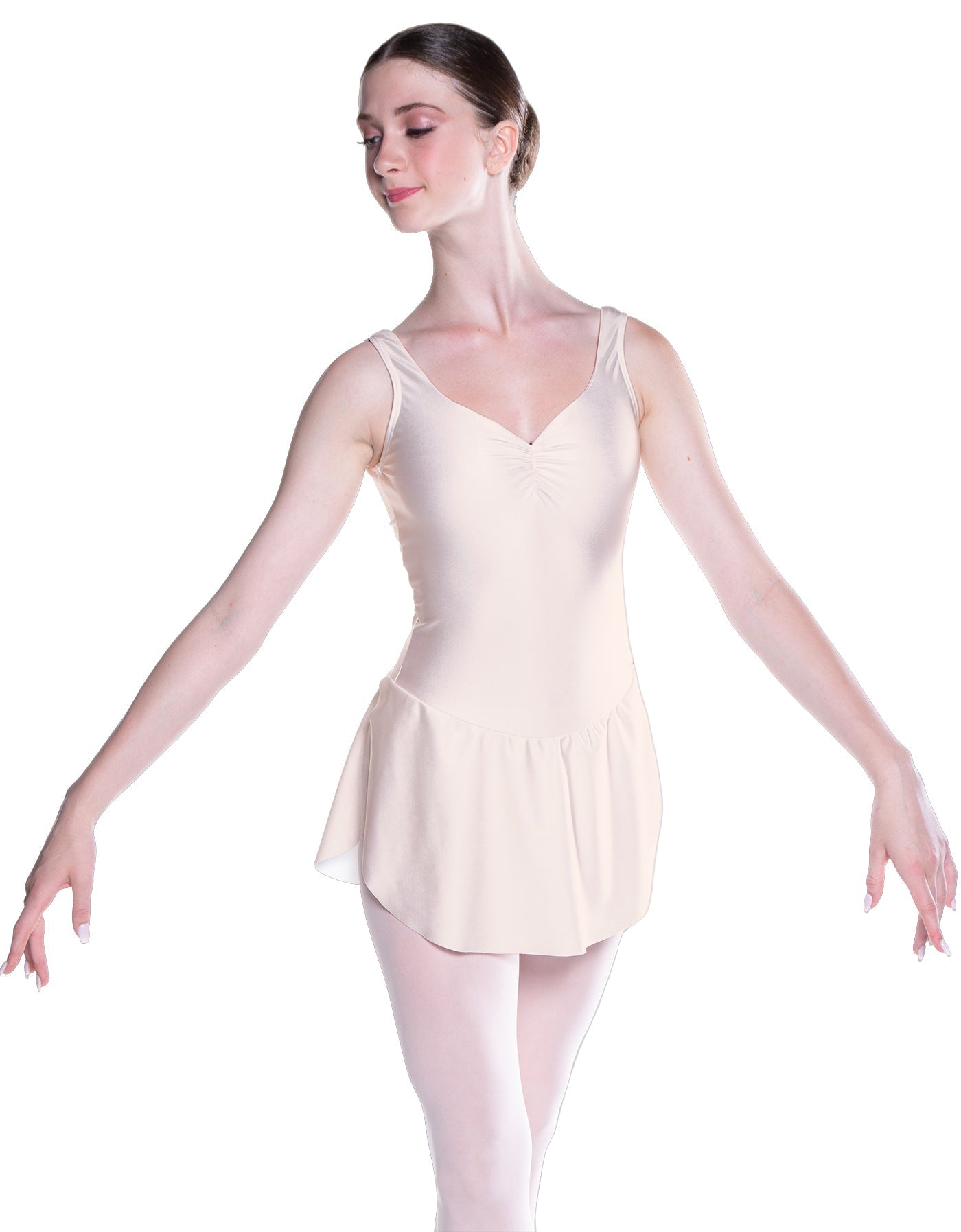 Solid Lycra Soiree Leotard with Skirt
