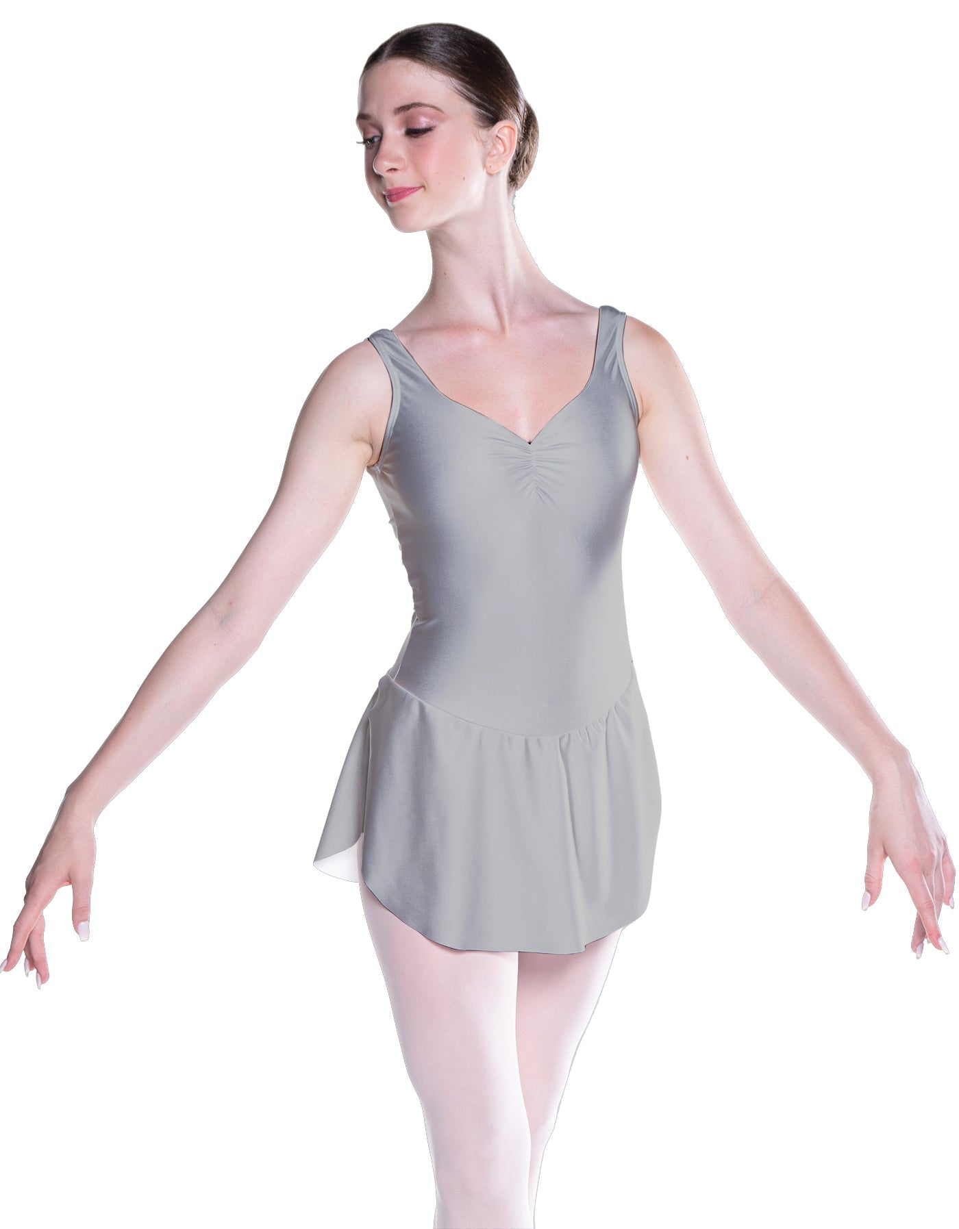 Solid Lycra Soiree Leotard with Skirt