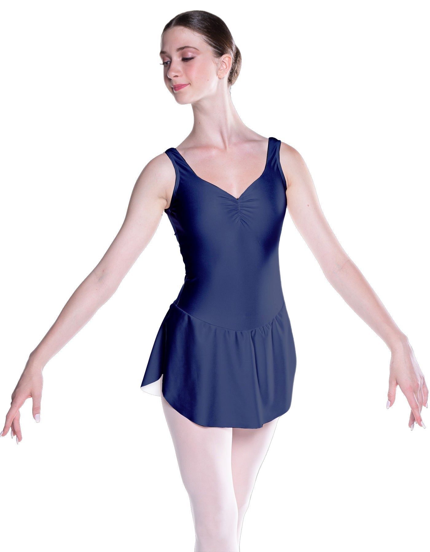 Solid Lycra Soiree Leotard with Skirt
