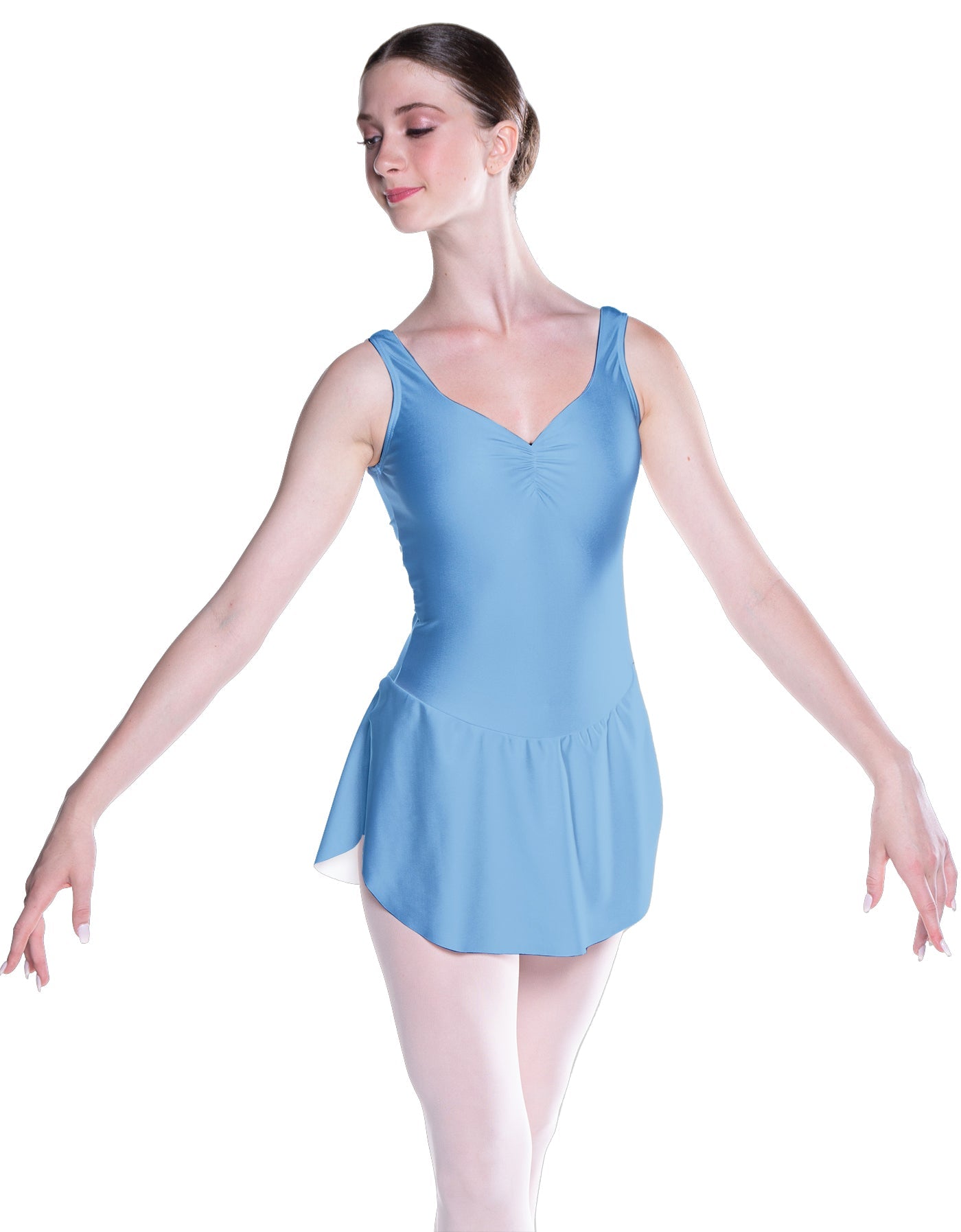 Solid Lycra Soiree Leotard with Skirt