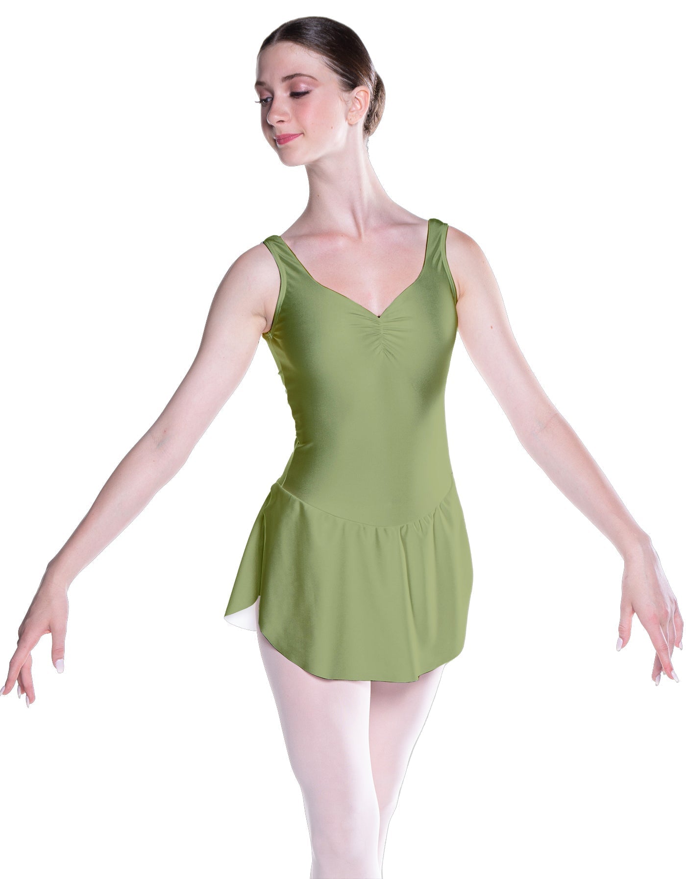 Solid Lycra Soiree Leotard with Skirt