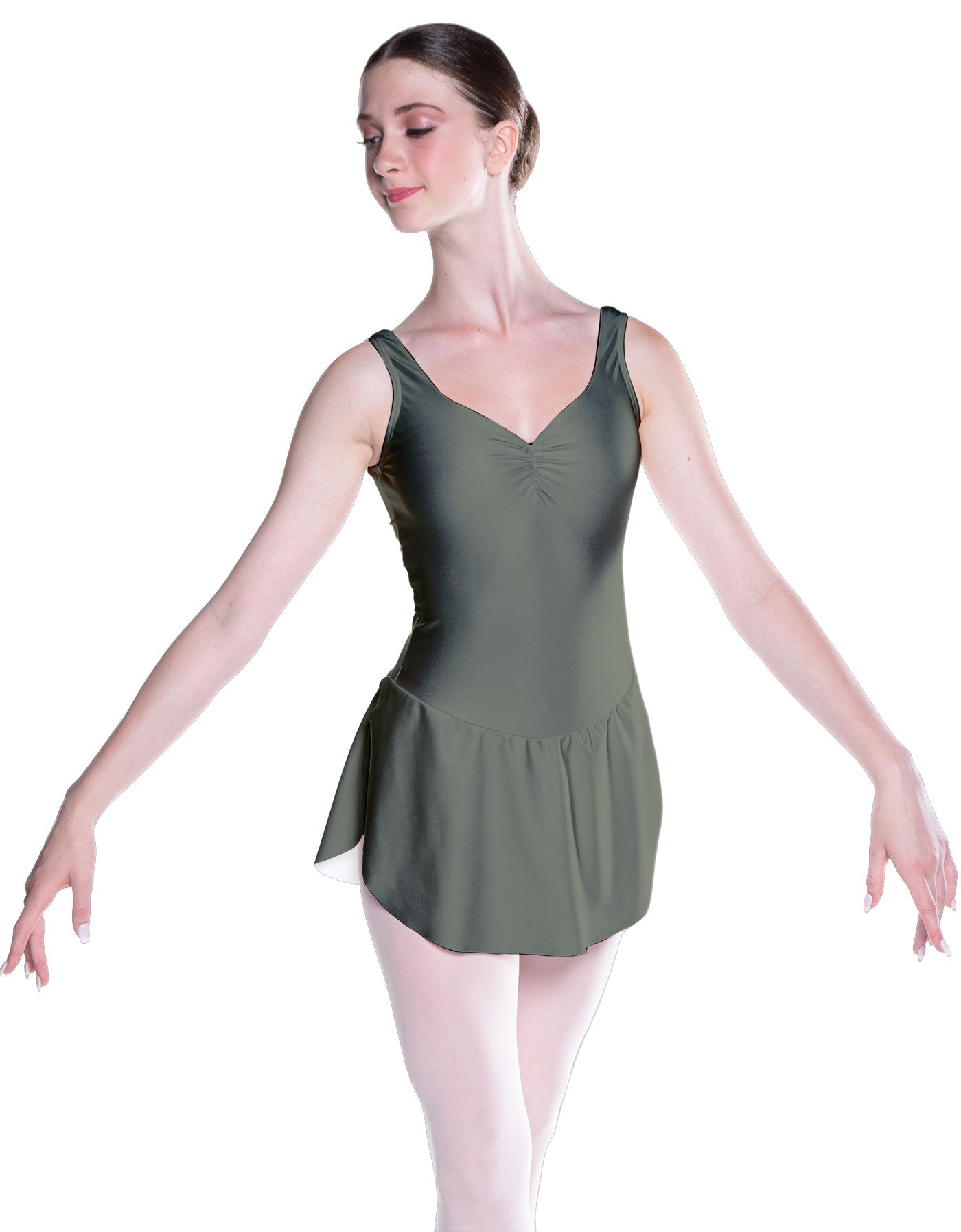 Solid Lycra Soiree Leotard with Skirt