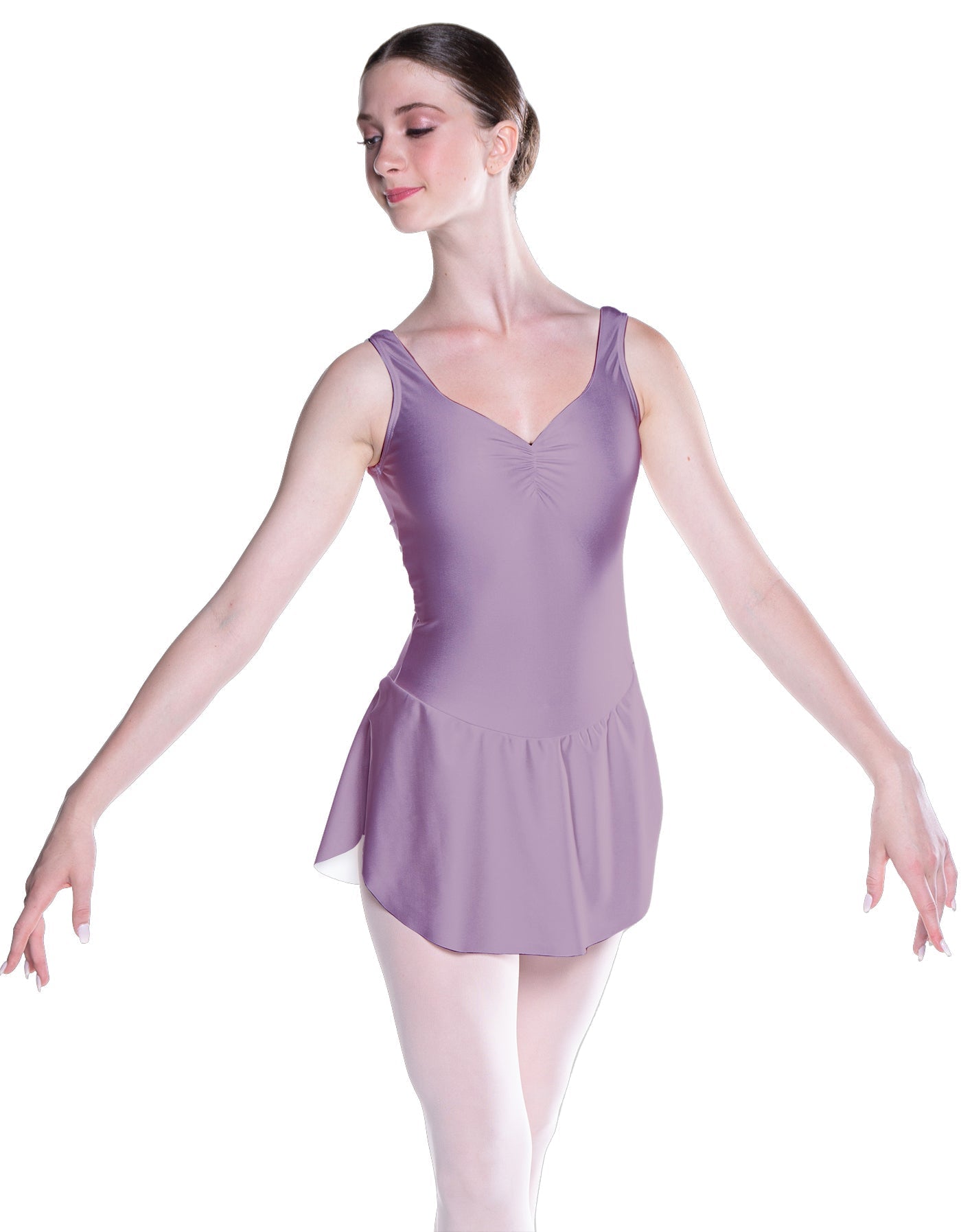 Solid Lycra Soiree Leotard with Skirt