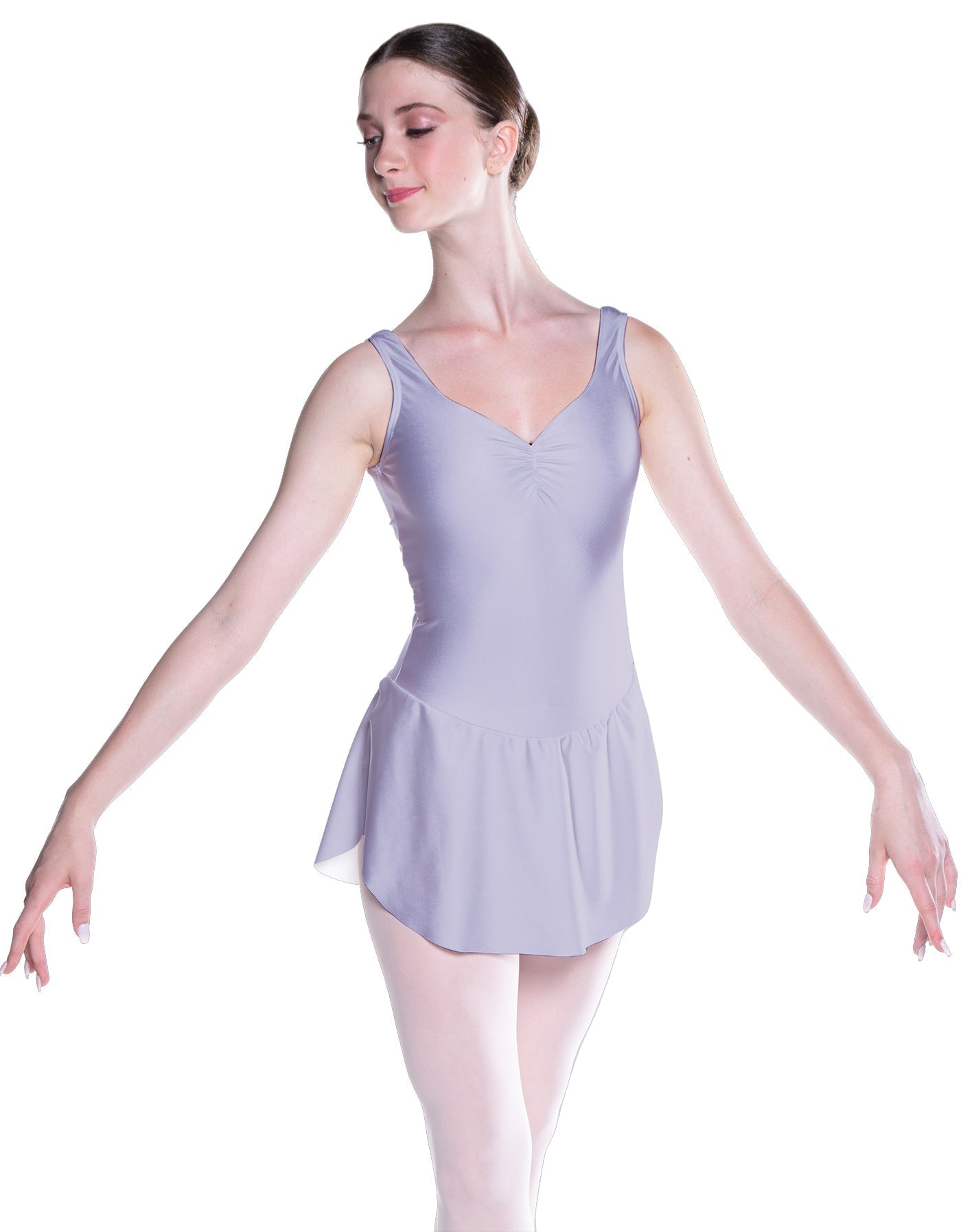 Solid Lycra Soiree Leotard with Skirt