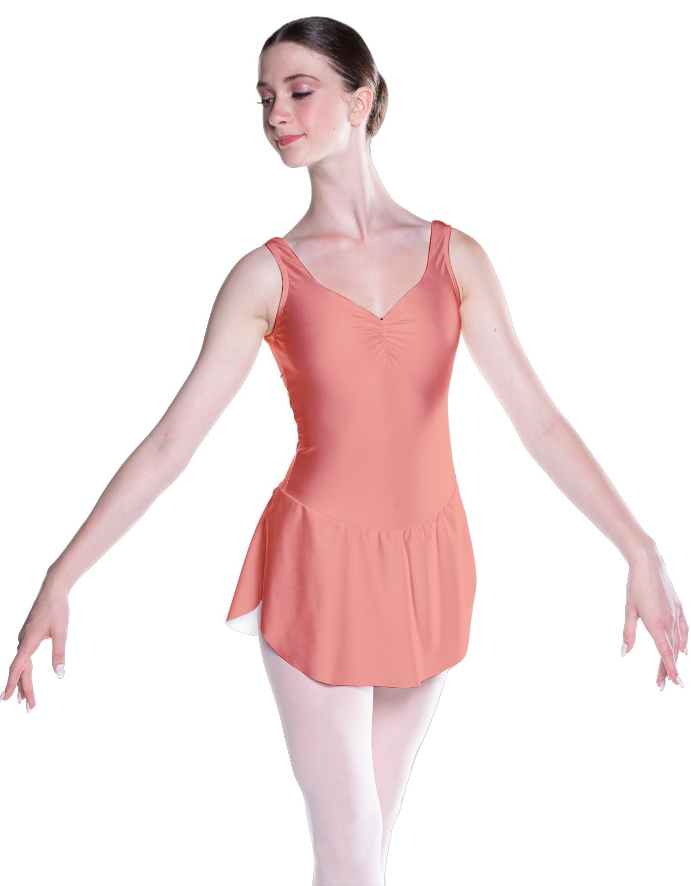 Solid Lycra Soiree Leotard with Skirt