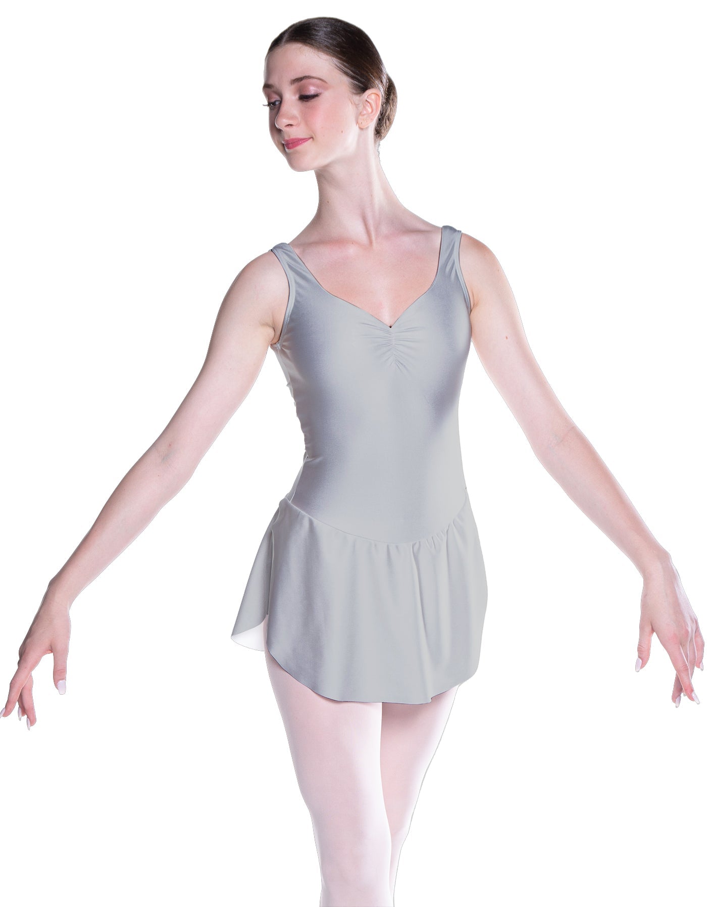 Solid Lycra Soiree Leotard with Skirt