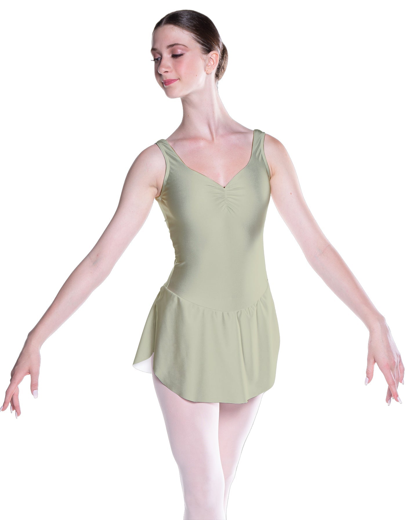 Solid Lycra Soiree Leotard with Skirt
